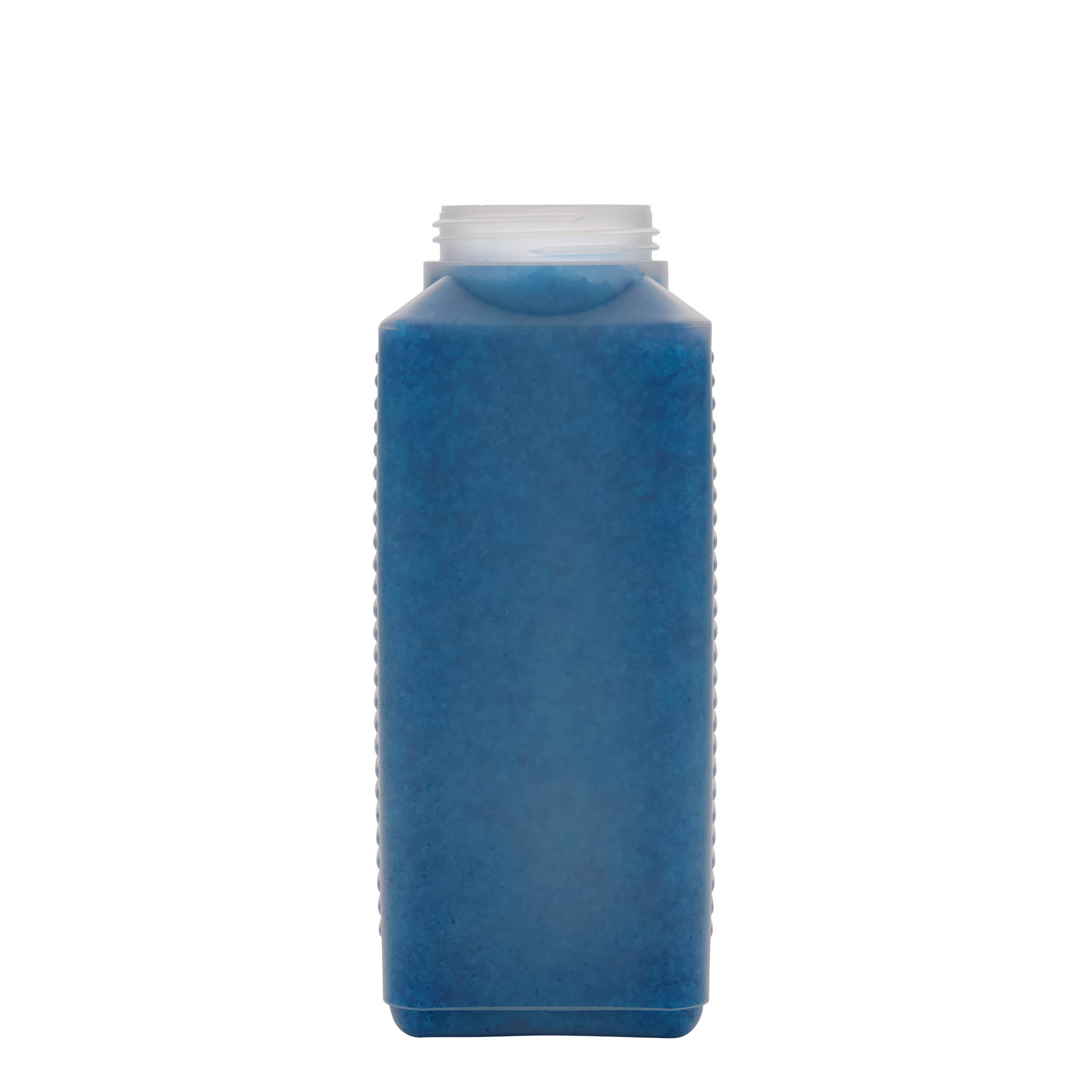 1.000 ml φιάλη με φαρδύ λαιμό, ορθογώνια, πλαστικό HDPE, φυσικό, στόμιο: DIN 60 EPE