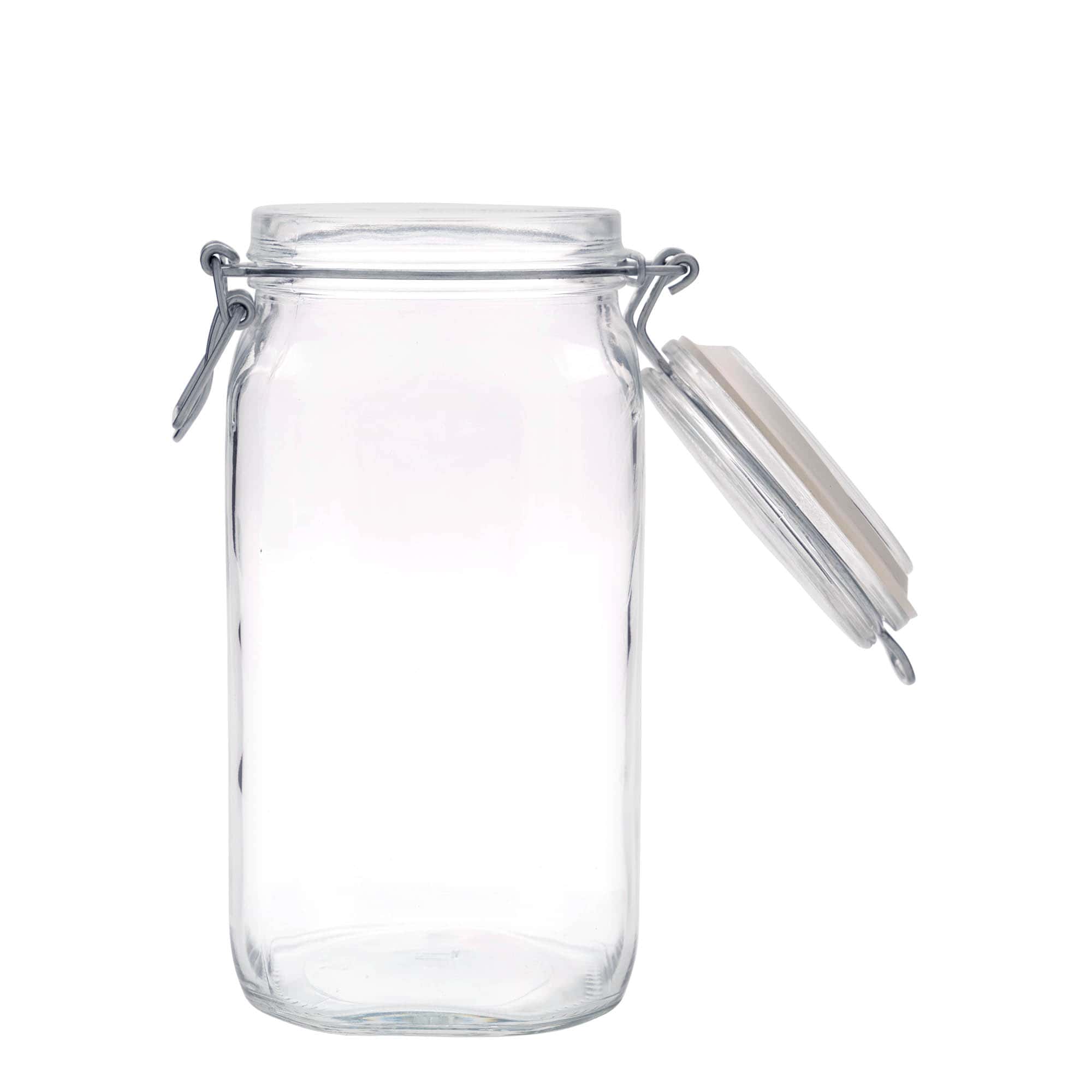 1.500 ml γυάλινο βάζο με σύρμα κλεισίματος 'Fido', τετράγωνο, στόμιο: κλείσιμο με σύρμα 1.500 ml γυάλινο βάζο με σύρμα κλεισίματος 'Fido', τετράγωνο, στόμιο: κλείσιμο με σύρμα