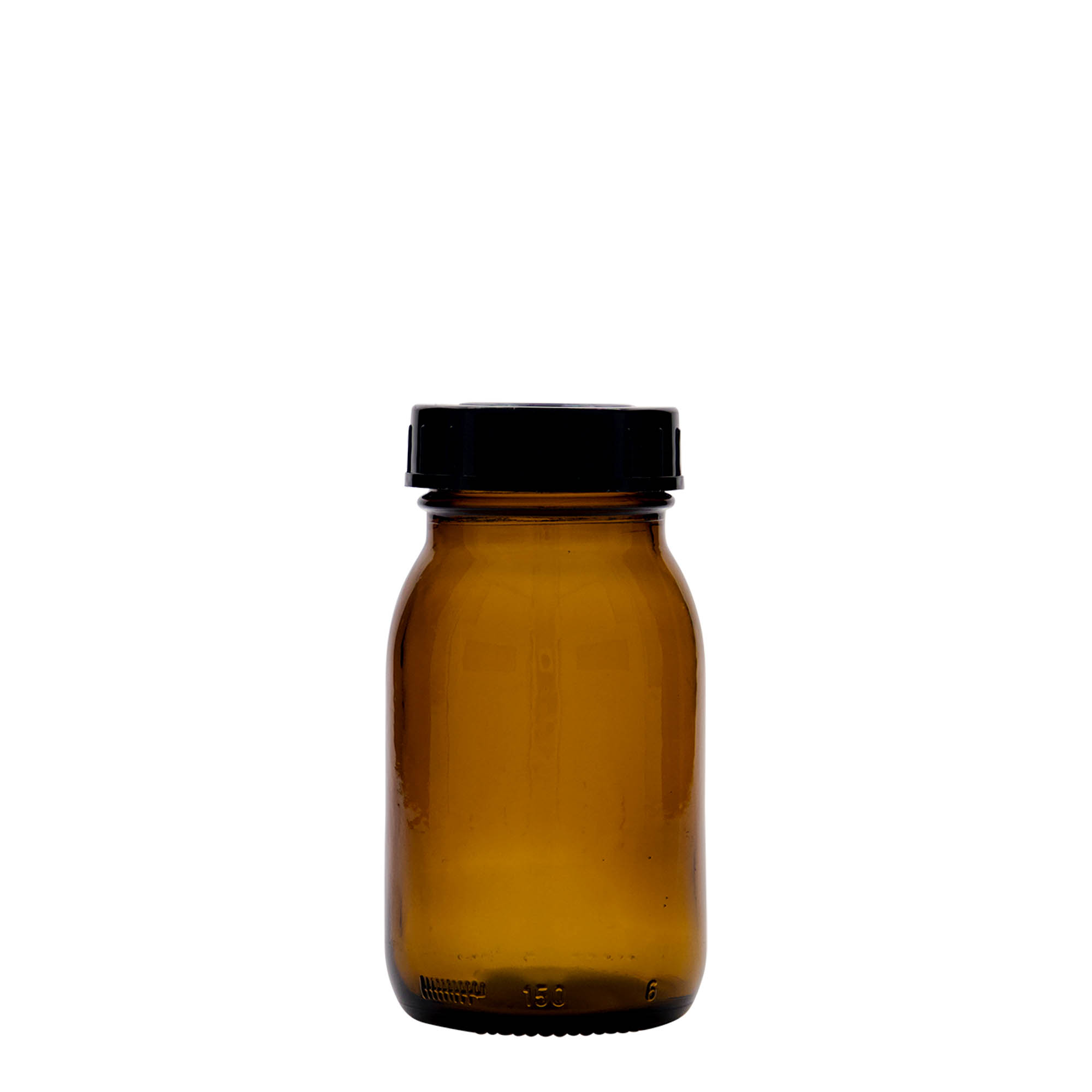 150 ml γυάλινο βάζο με φαρδύ λαιμό, καφέ, στόμιο: DIN 45 150 ml γυάλινο βάζο με φαρδύ λαιμό, καφέ, στόμιο: DIN 45