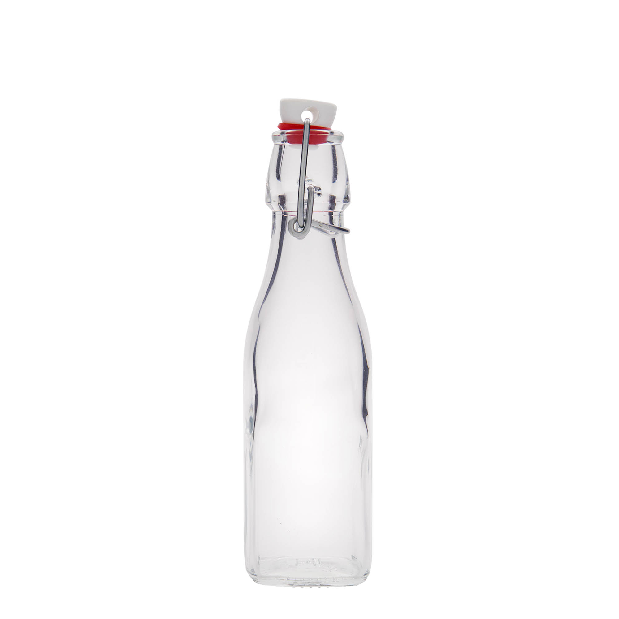250 ml γυάλινο μπουκάλι 'Swing, τετράγωνο, στόμιο: κλείστρο με μοχλό