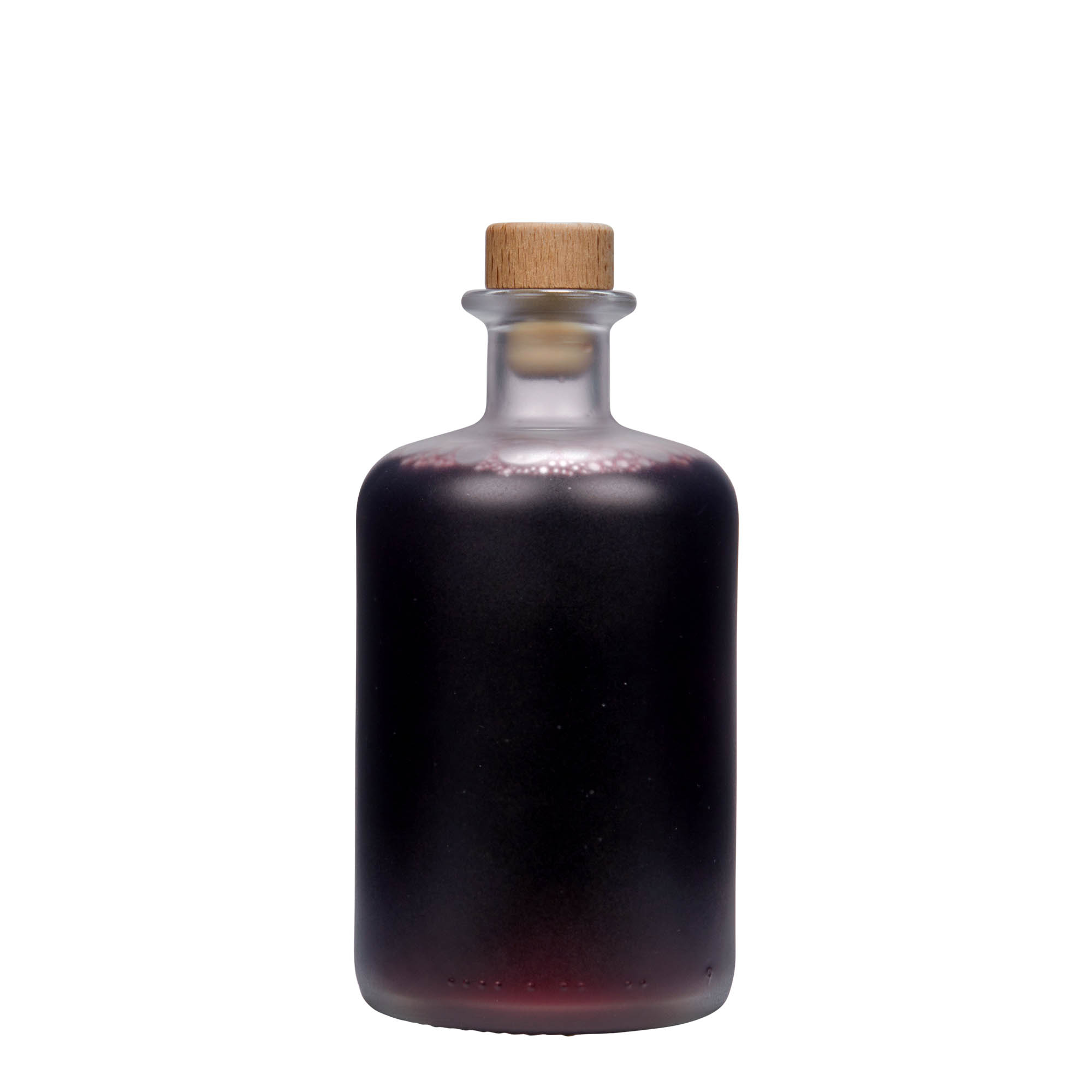500 ml γυάλινο μπουκάλι φαρμακοποιού, παγωμένο, στόμιο: φελλός