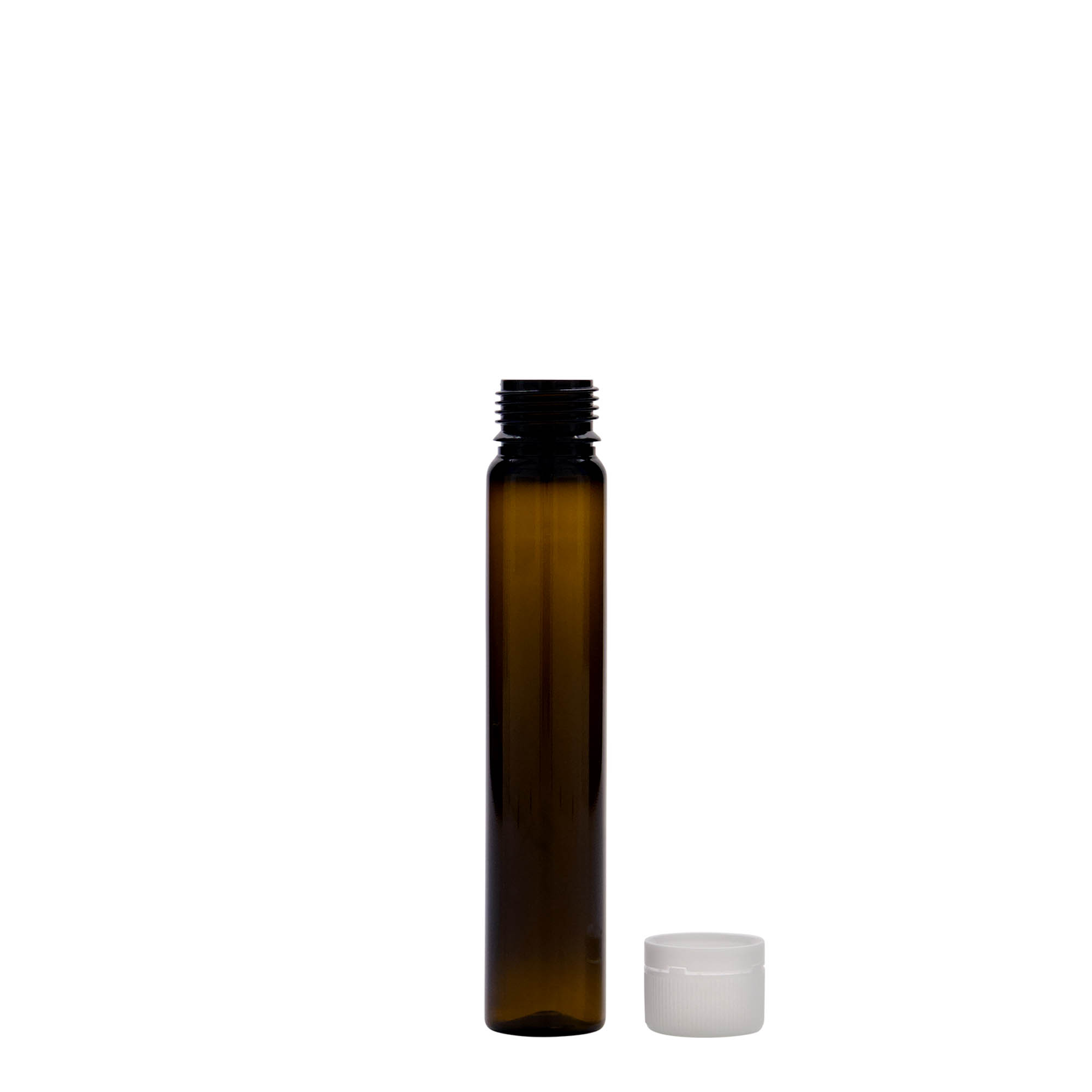 25 ml σωληνάριο PET, πλαστικό, καφέ, στόμιο: βιδωτό καπάκι