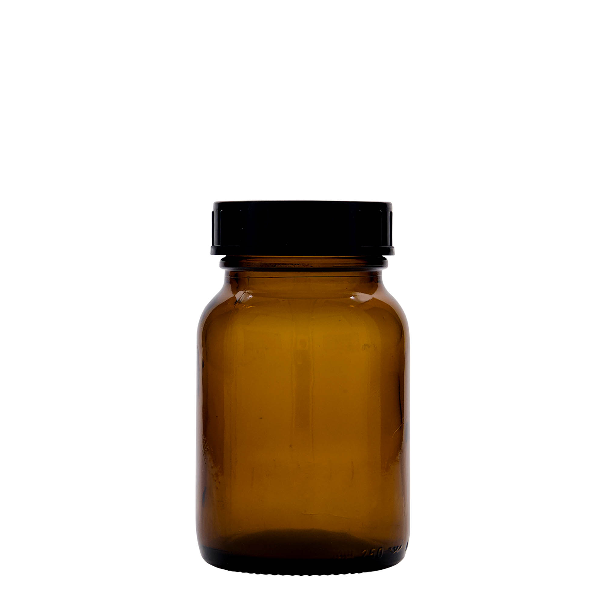 250 ml γυάλινο βάζο με φαρδύ λαιμό, καφέ, στόμιο: DIN 55