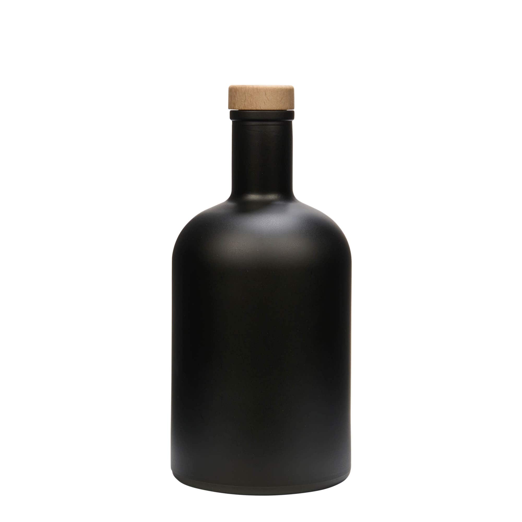 700 ml γυάλινο μπουκάλι 'Gerardino', μαύρο, στόμιο: φελλός