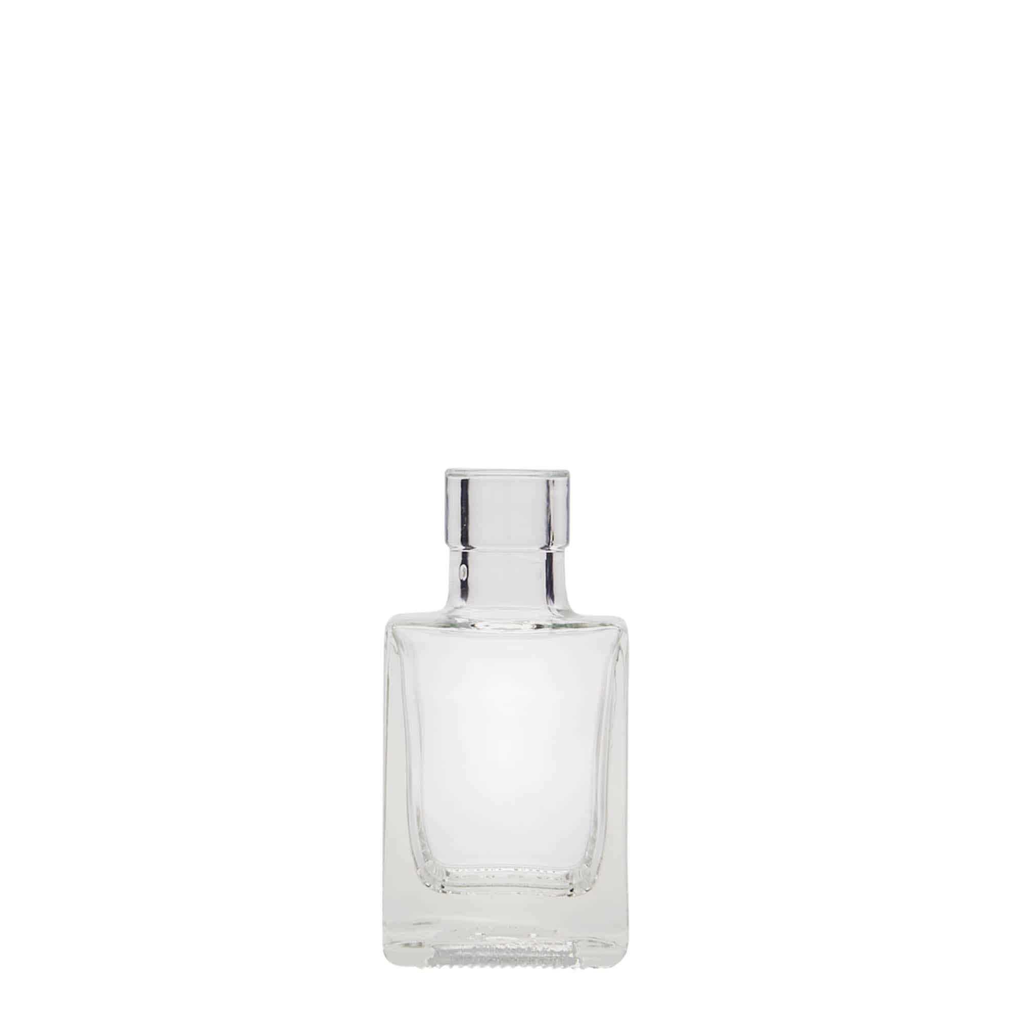Γυάλινο μπουκάλι 'Cube' 50 ml, τετράγωνο, στόμιο: φελλός