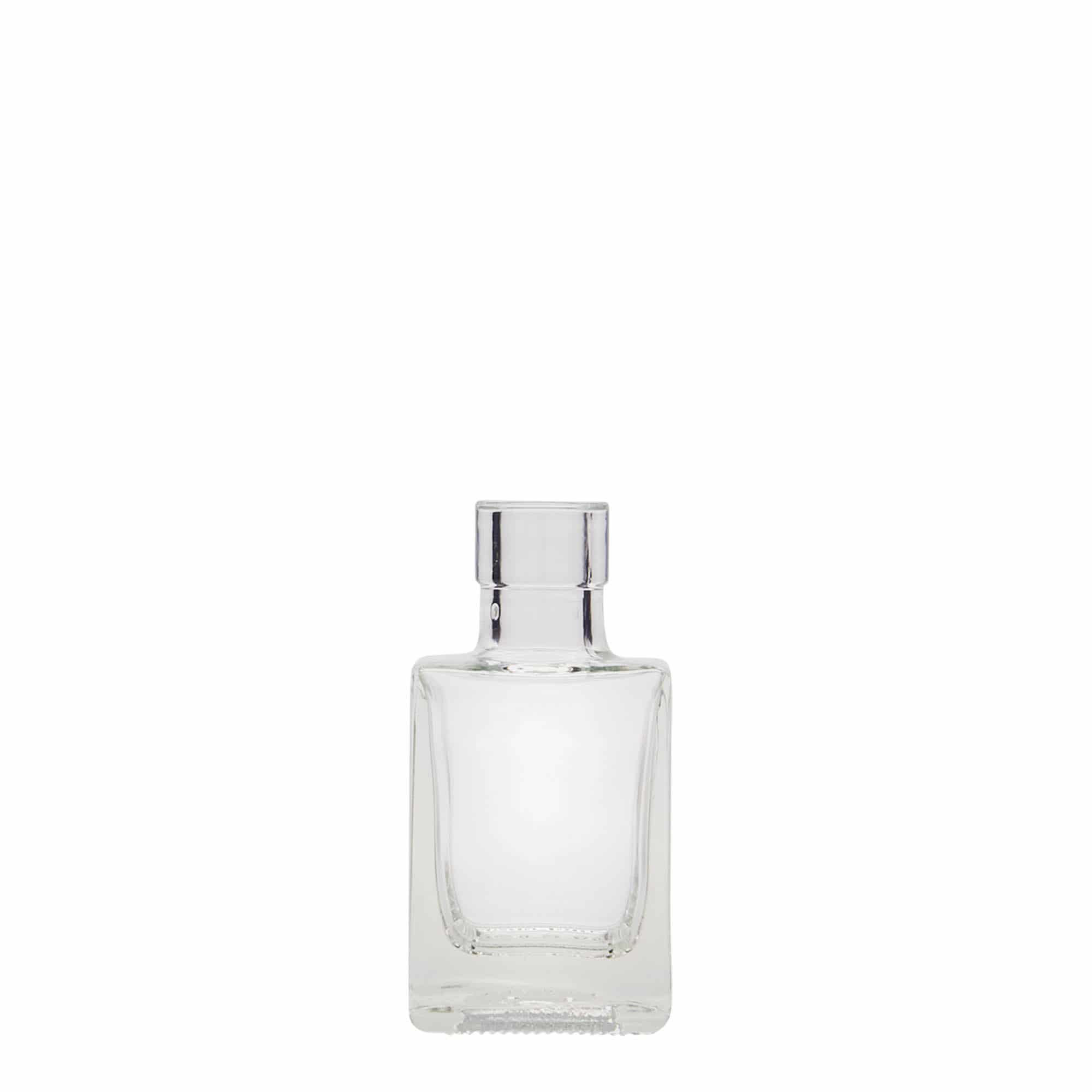 50 ml γυάλινο μπουκάλι 'Cube', τετράγωνο, στόμιο: φελλός