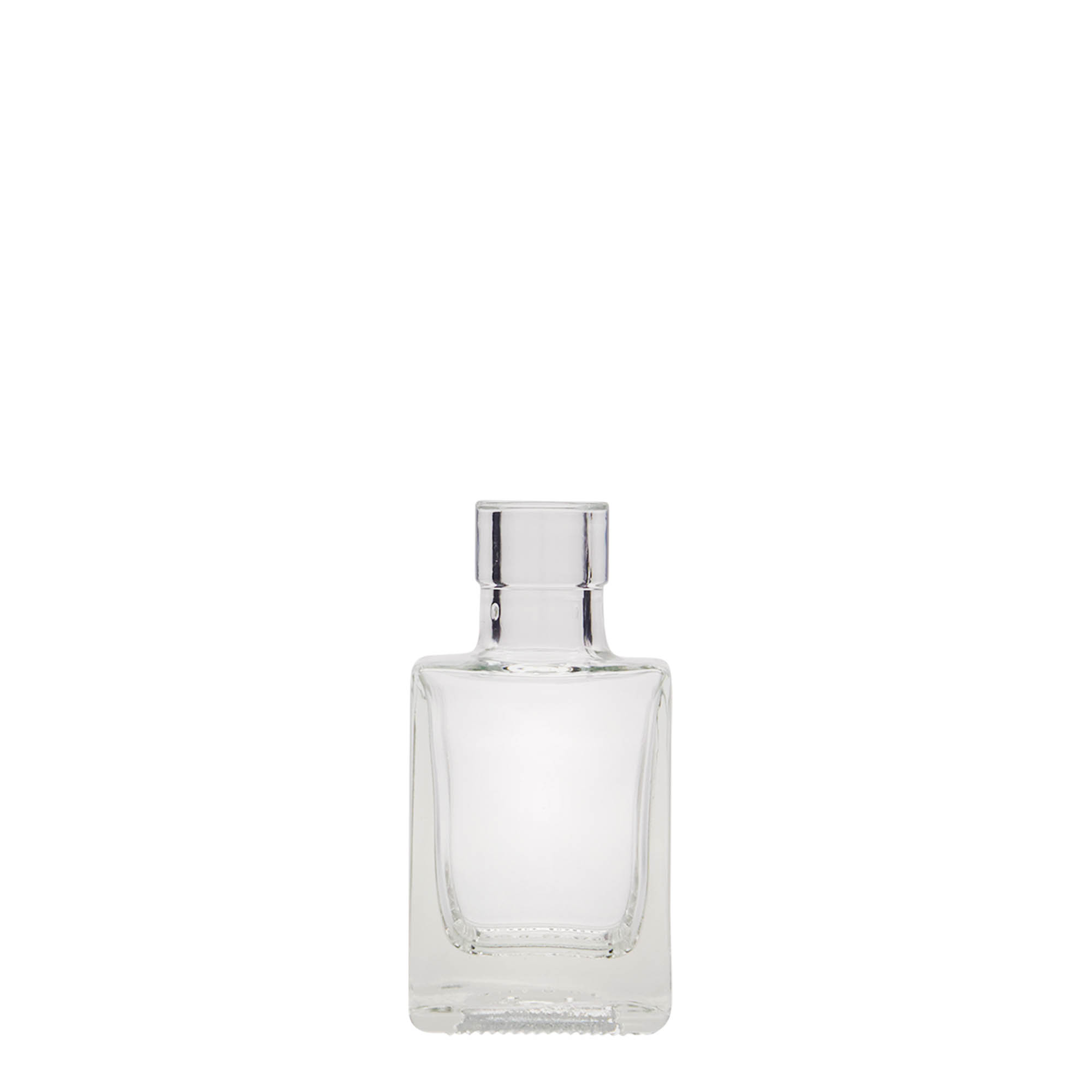 50 ml γυάλινο μπουκάλι 'Cube', τετράγωνο, στόμιο: φελλός 50 ml γυάλινο μπουκάλι 'Cube', τετράγωνο, στόμιο: φελλός