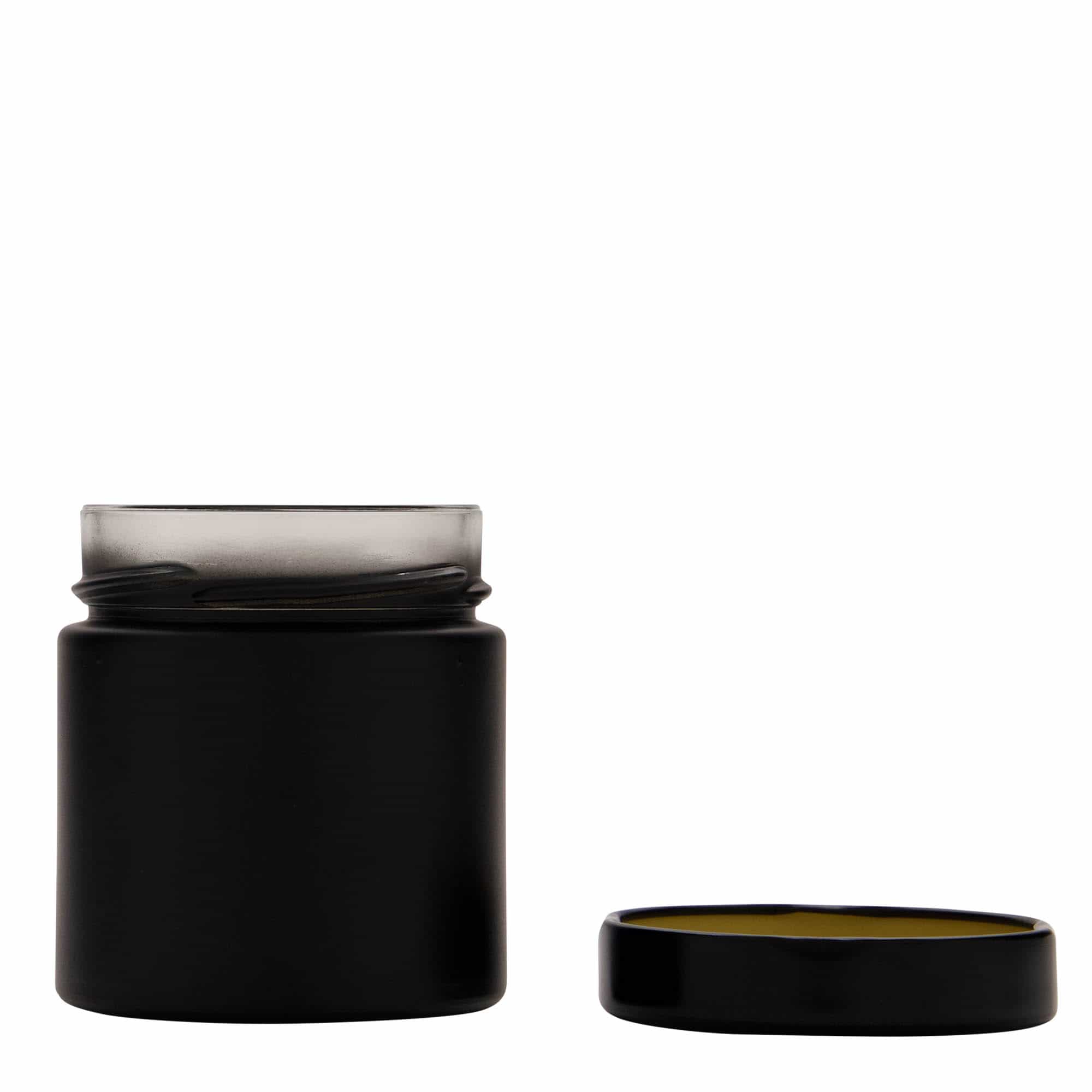 Στρογγυλό βάζο 'Aurora' 220 ml, μαύρο, στόμιο: deep twist-off (DTO 66)