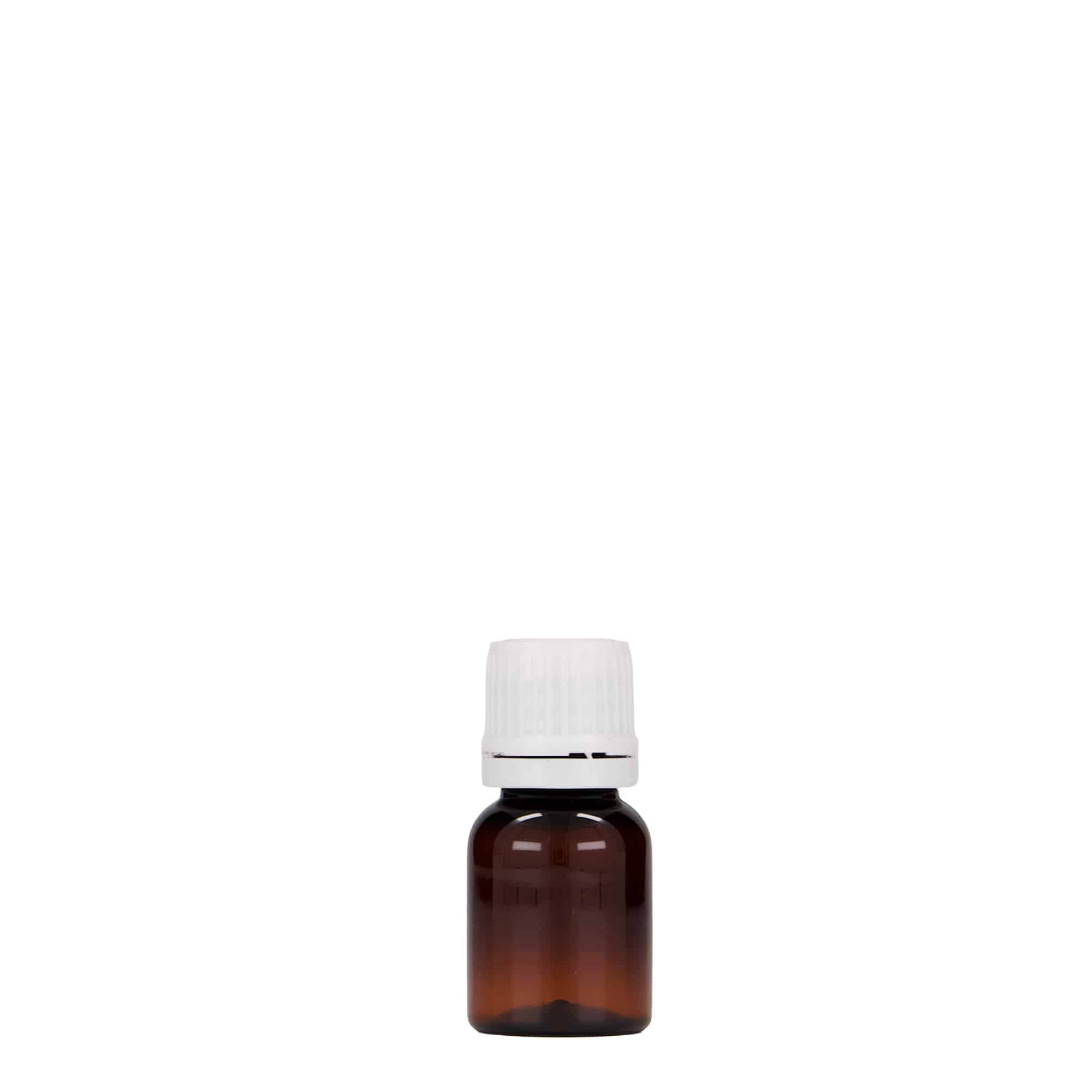 Μπουκάλι φαρμάκου PET 'Easy Living' 10 ml, καφέ, πλαστικό, στόμιο: DIN 18