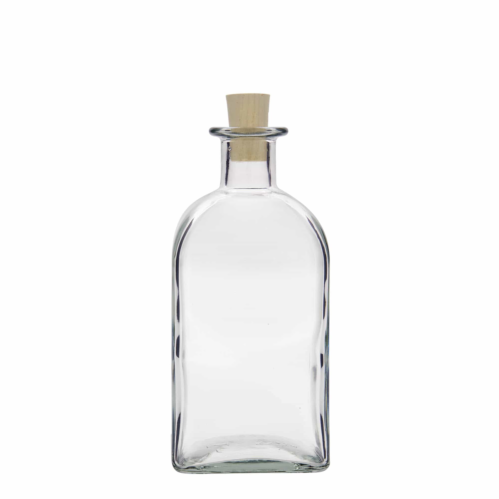 500 ml γυάλινο μπουκάλι Apotheker Carré, τετράγωνο, στόμιο: φελλός