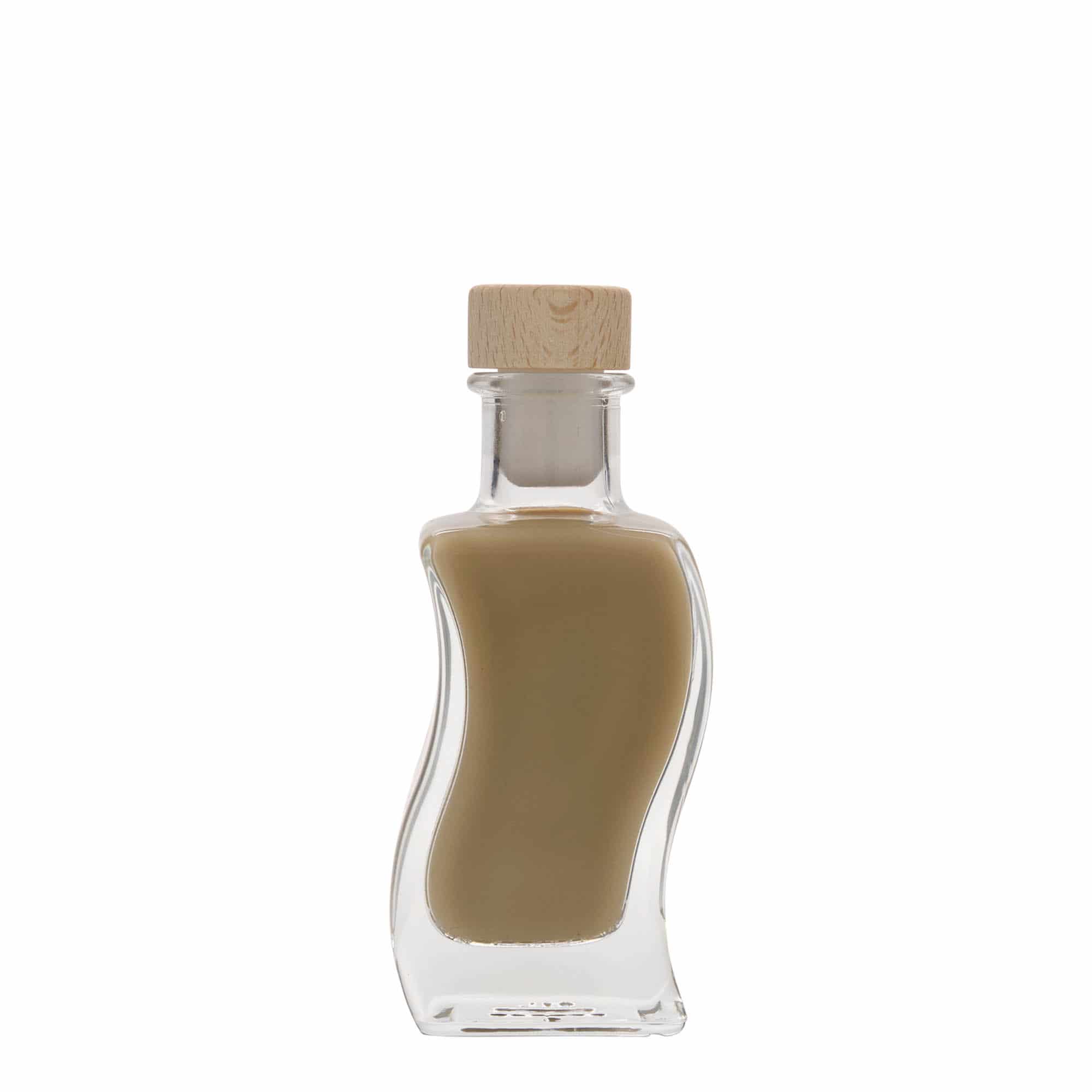 Γυάλινο μπουκάλι 'Κύμα' 100 ml, τετράγωνο, στόμιο: φελλός