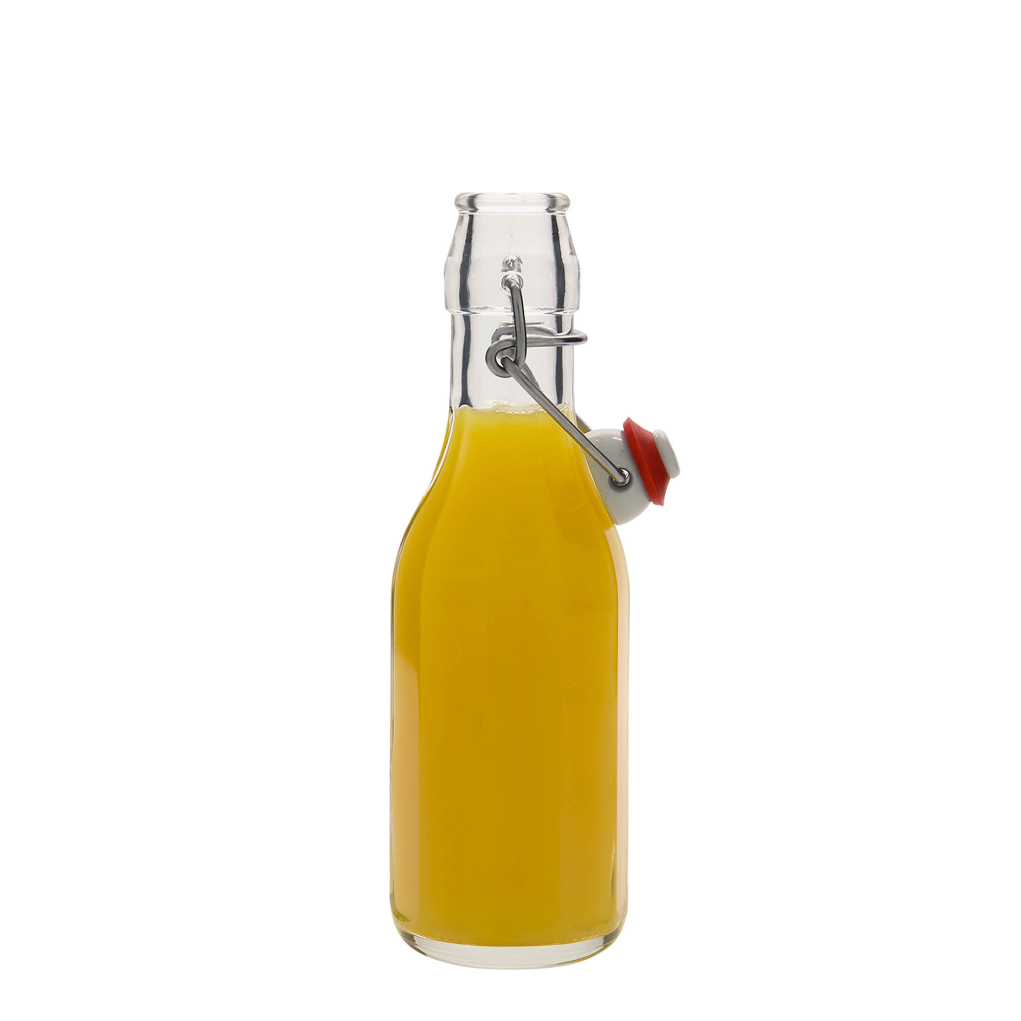 250 ml γυάλινο μπουκάλι 'Bravo', δεκαγωνικό, στόμιο: κλείσιμο με μεταλλικό κλιπ