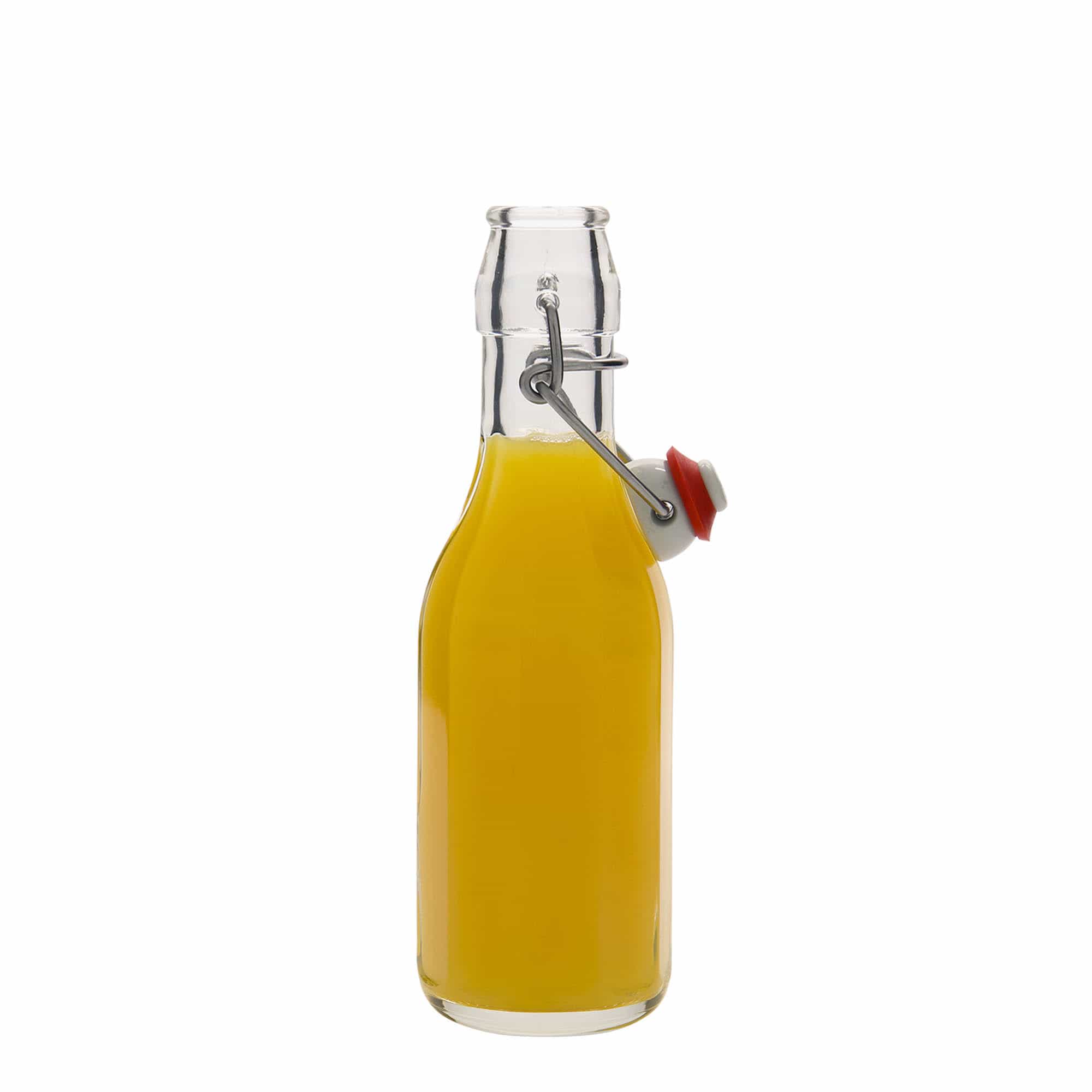 250 ml γυάλινο μπουκάλι 'Bravo', δεκαγωνικό, στόμιο: κλείσιμο με μεταλλικό κλιπ