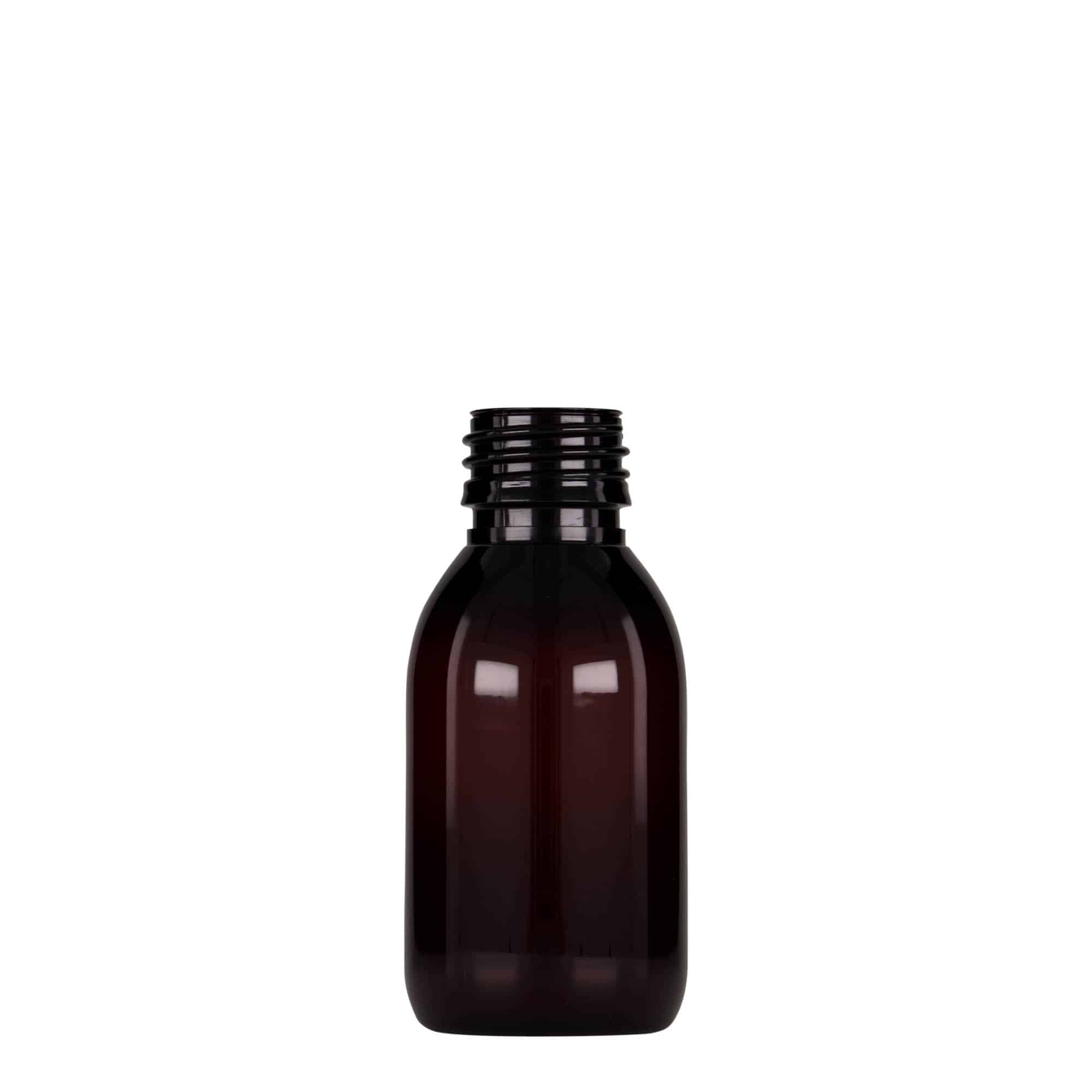 100 ml φιαλίδιο PET για ιατρική χρήση, καφέ, πλαστικό, στόμιο: PP 28 100 ml φιαλίδιο PET για ιατρική χρήση, καφέ, πλαστικό, στόμιο: PP 28