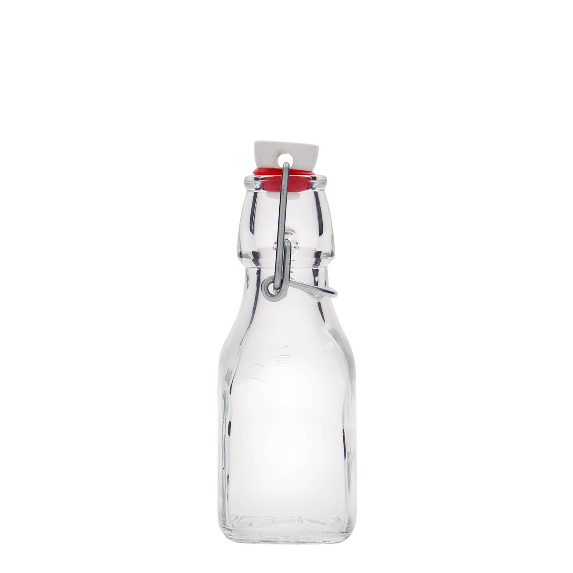 125 ml γυάλινο μπουκάλι 'Swing', τετράγωνο, στόμιο: κλείσιμο με μεταλλικό μπράτσο 125 ml γυάλινο μπουκάλι 'Swing', τετράγωνο, στόμιο: κλείσιμο με μεταλλικό μπράτσο