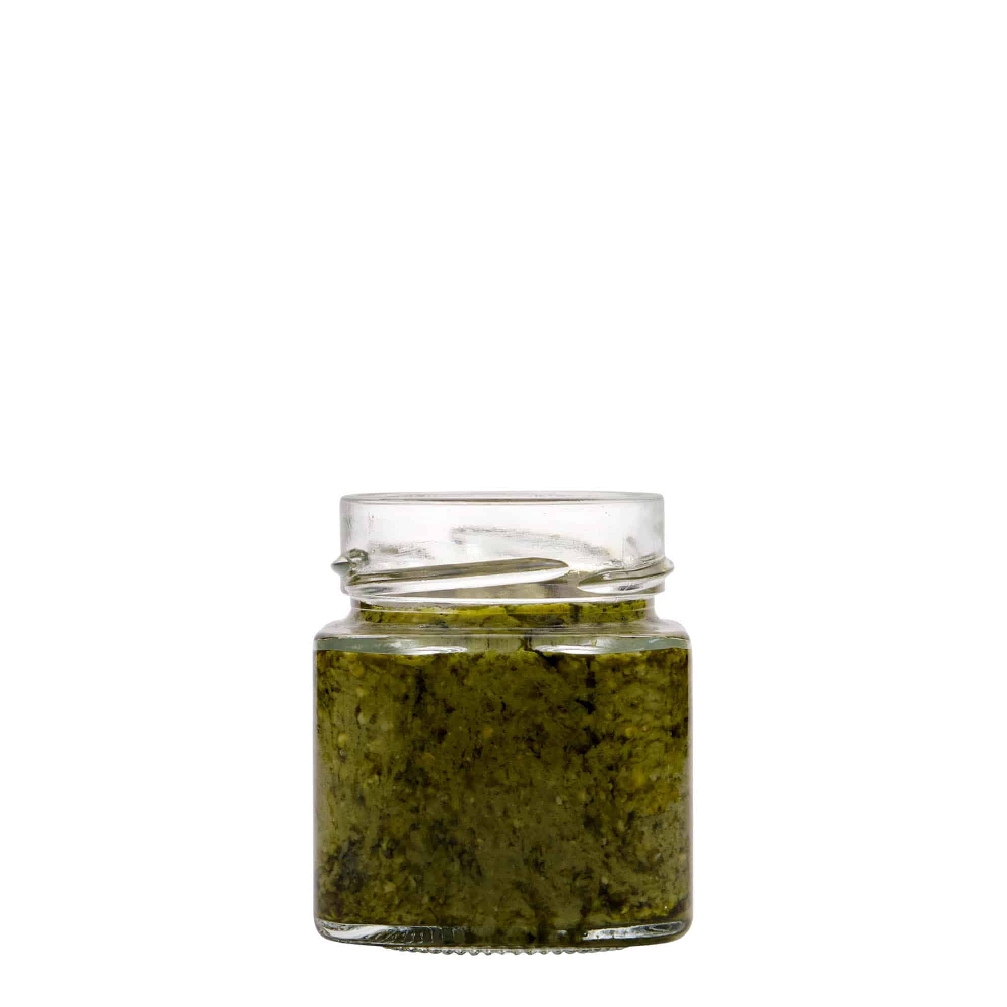 156 ml τετράγωνο γυάλινο βάζο 'Funny', στόμιο: Deep-Twist-Off (DTO 58) 156 ml τετράγωνο γυάλινο βάζο 'Funny', στόμιο: Deep-Twist-Off (DTO 58)