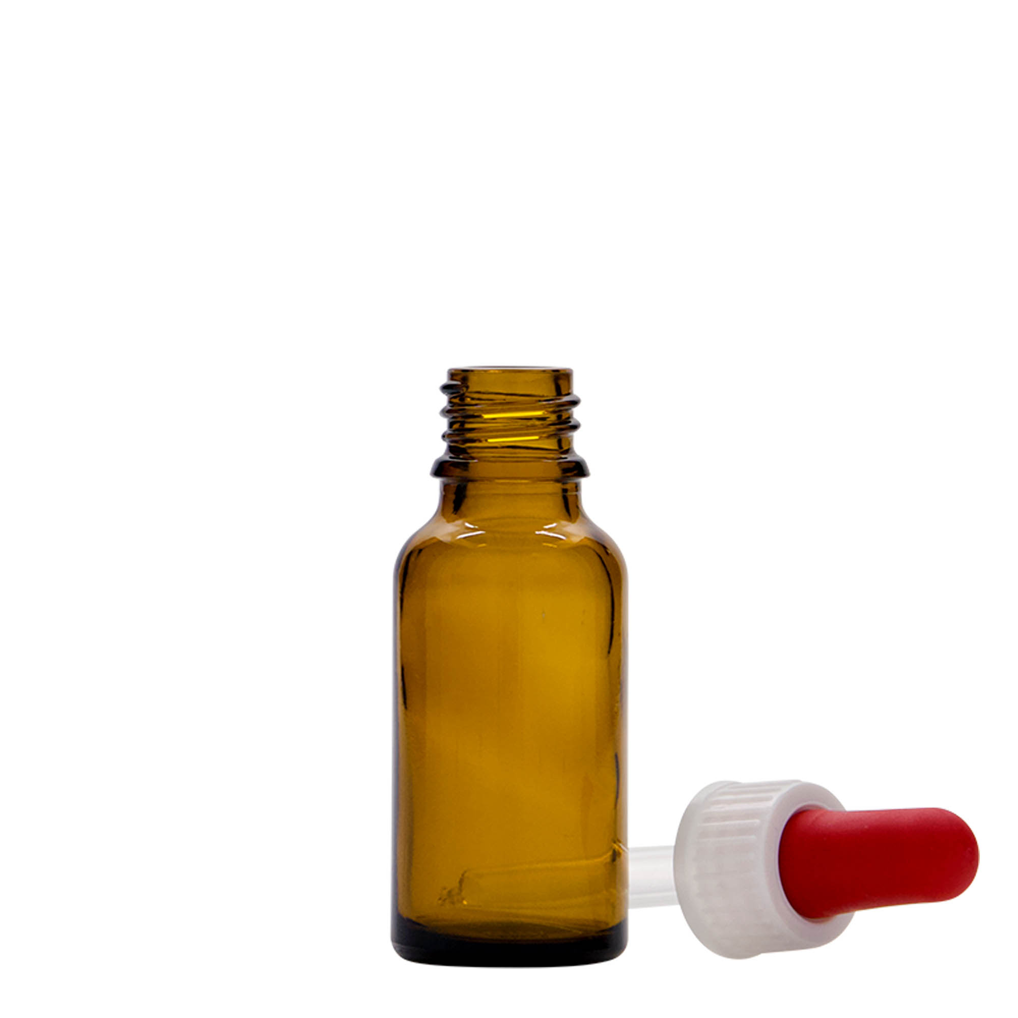20 ml φιαλίδιο με πιπέτα, ιατρικό, γυάλινο, καφέ, στόμιο: DIN 18