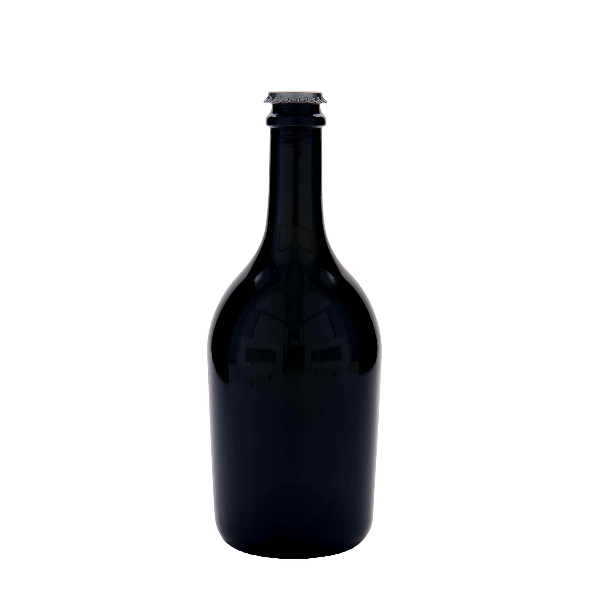 750 ml μπουκάλι μπύρας/σαμπάνιας 'Butterfly', γυαλί, παλαιωμένο πράσινο, στόμιο: καπάκι κορώνας