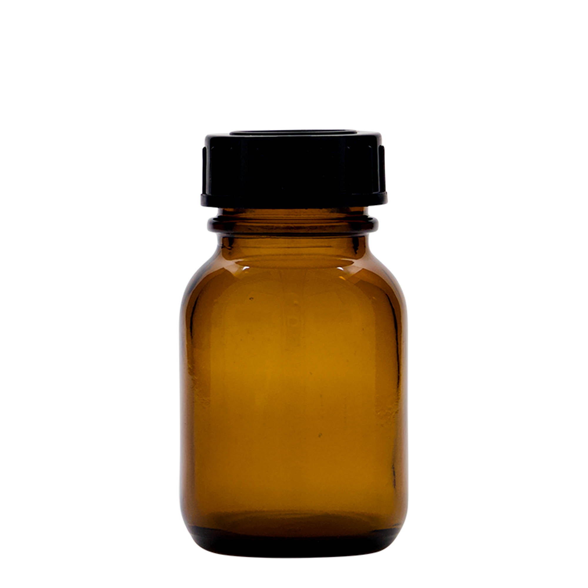 50 ml γυάλινο βάζο με φαρδύ λαιμό, καφέ, στόμιο: DIN 32