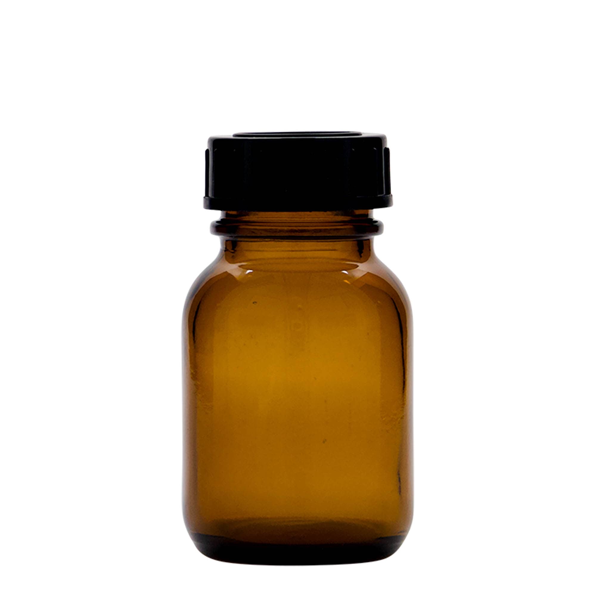 50 ml γυάλινο βάζο με φαρδύ λαιμό, καφέ, στόμιο: DIN 32