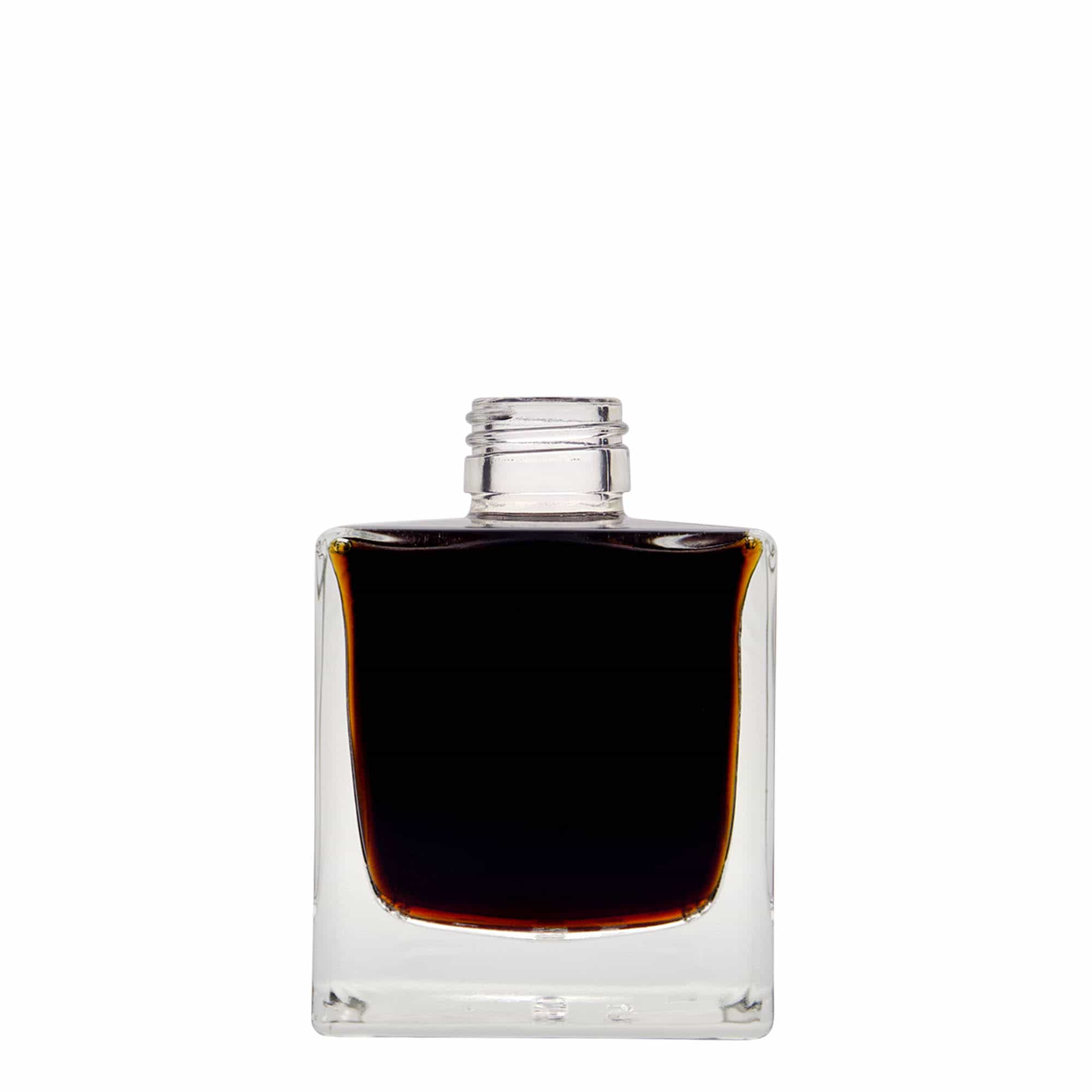 200 ml γυάλινο μπουκάλι 'Cube', τετράγωνο, στόμιο: PP 28
