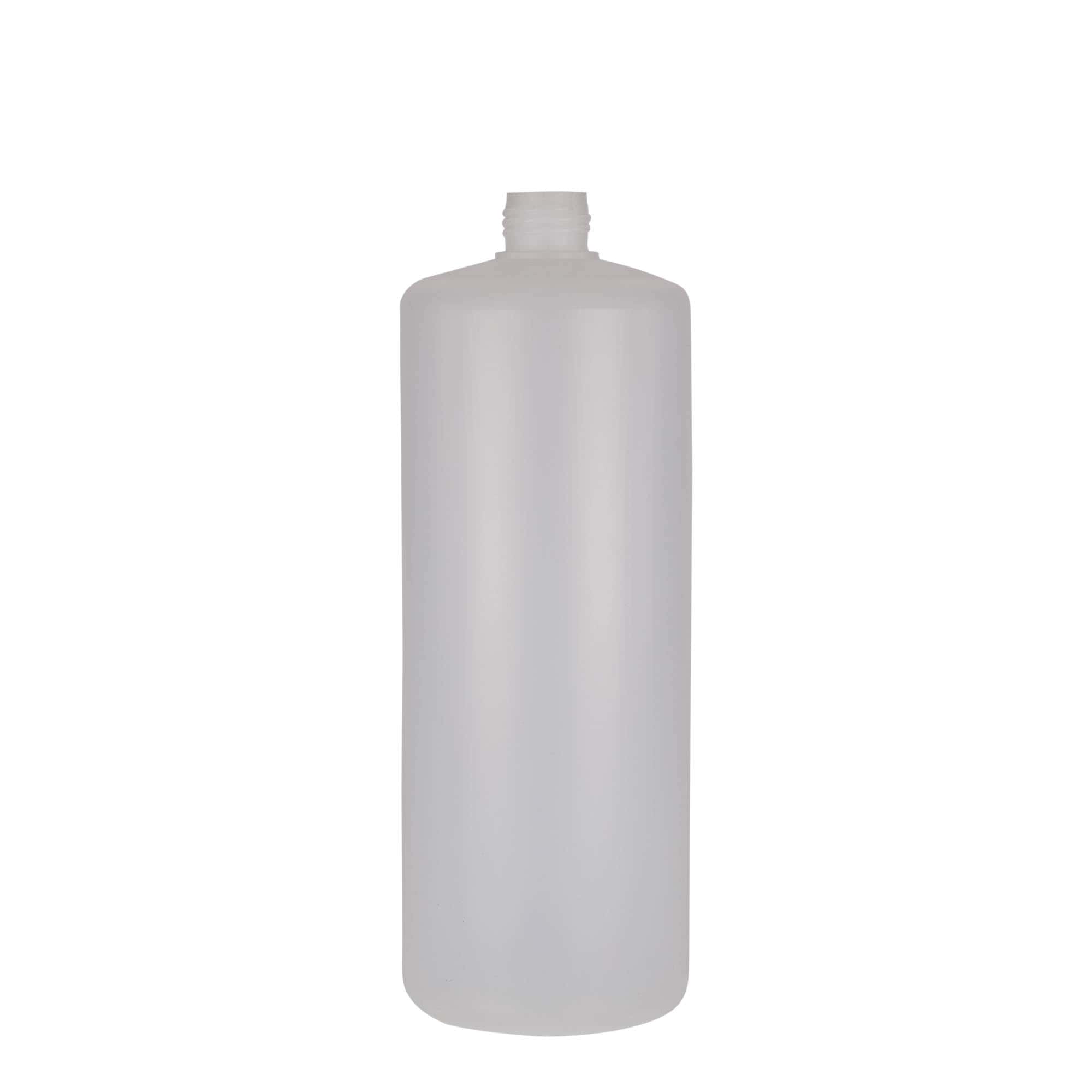 Στρογγυλό μπουκάλι 1.000 ml, πλαστικό PE, φυσικό χρώμα, στόμιο: βιδωτό πώμα