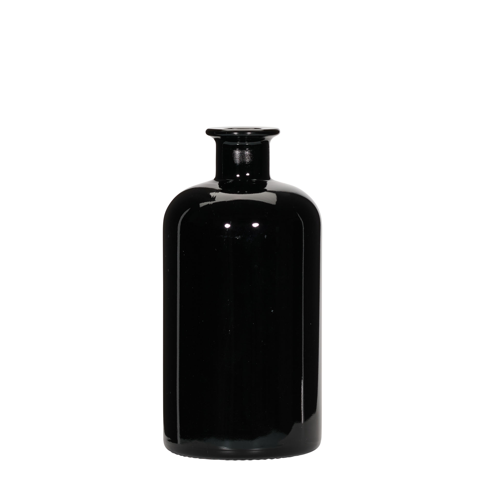 500 ml γυάλινο μπουκάλι φαρμακοποιού, μαύρο, στόμιο: φελλός