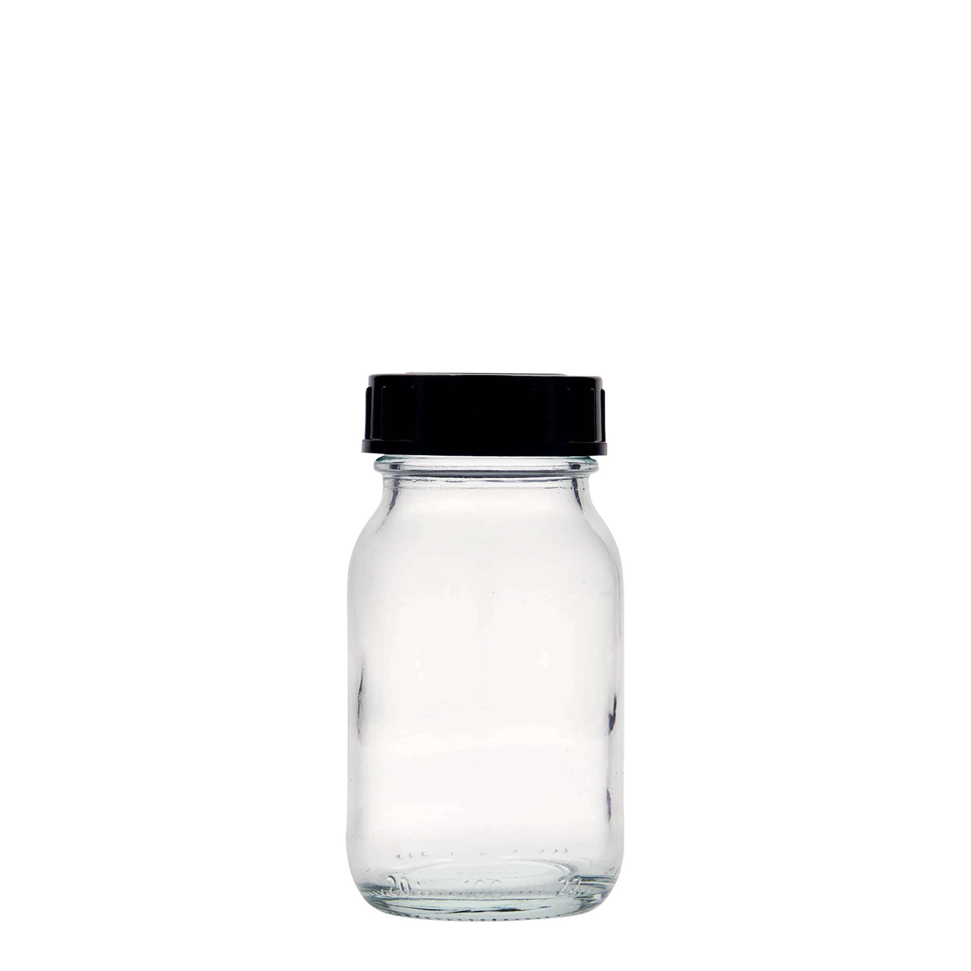100 ml γυάλινο βάζο με φαρδύ στόμιο, άνοιγμα: DIN 40