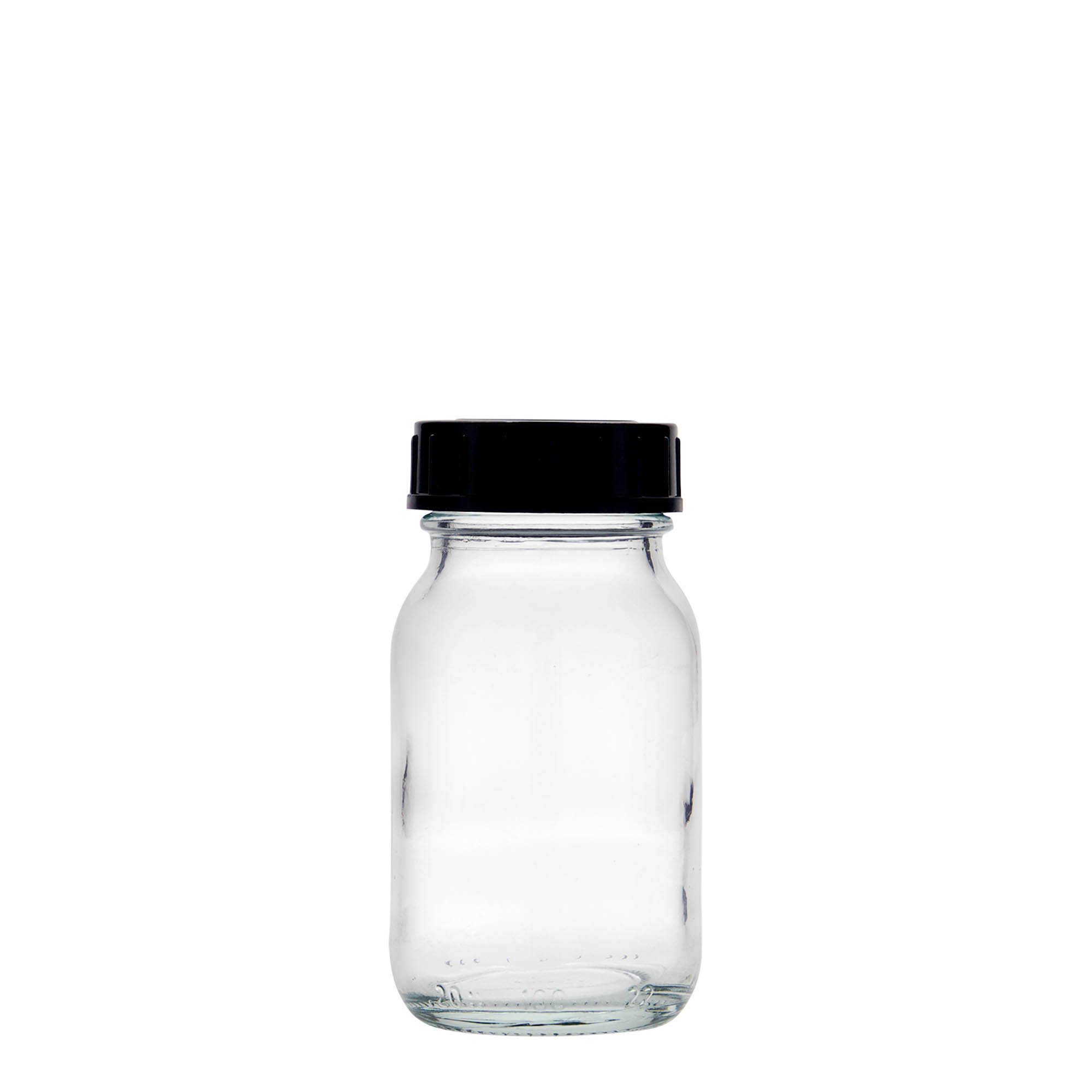 100 ml γυάλινο βάζο με φαρδύ στόμιο, άνοιγμα: DIN 40 100 ml γυάλινο βάζο με φαρδύ στόμιο, άνοιγμα: DIN 40