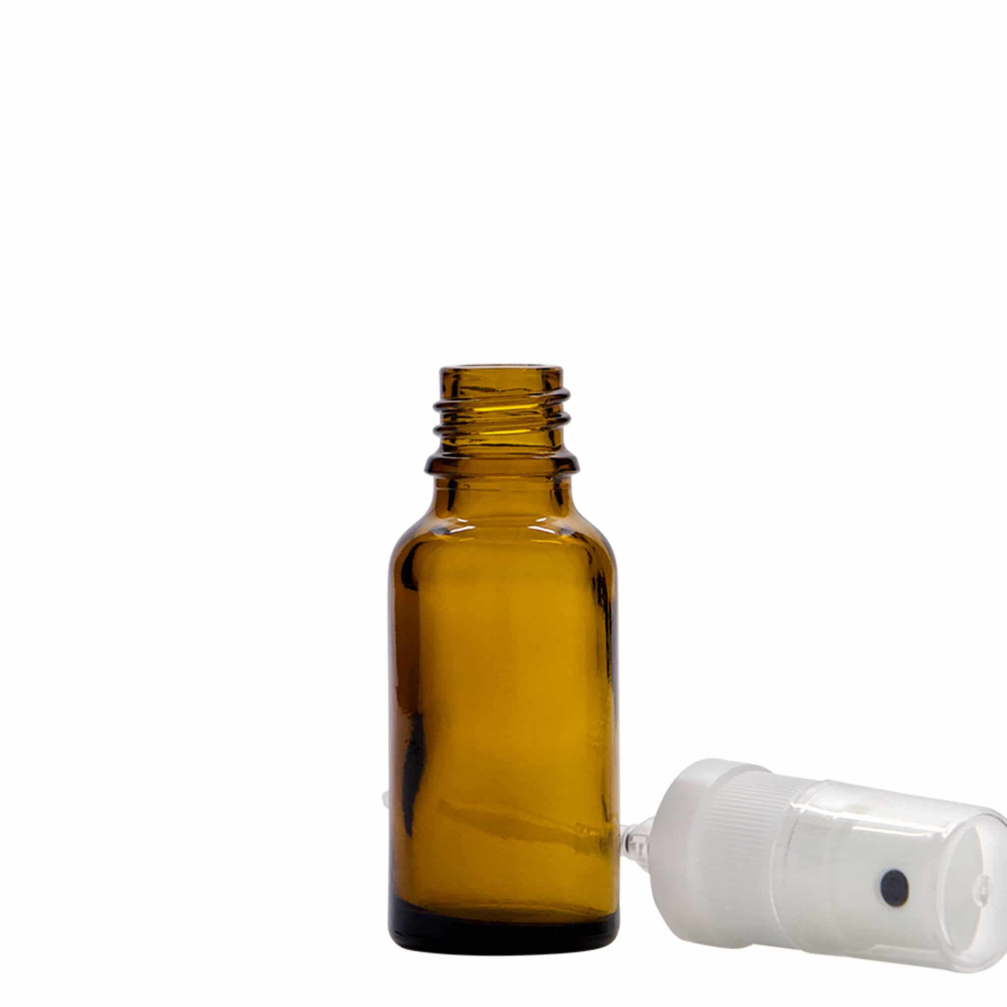 20 ml φιαλίδιο ψεκασμού ιατρικό, γυάλινο, καφέ, στόμιο: DIN 18
