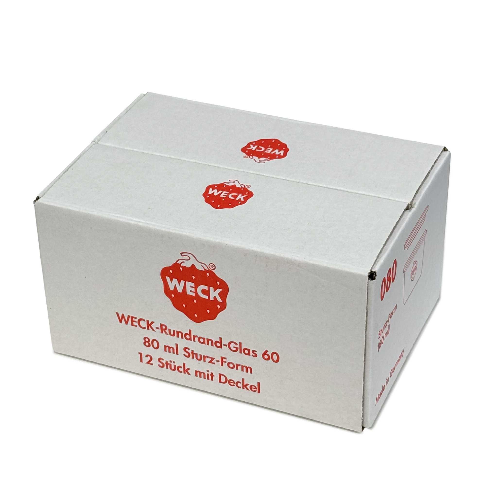 12x Κυλινδρικό βάζο WECK 80 ml με γυάλινο καπάκι RR 60