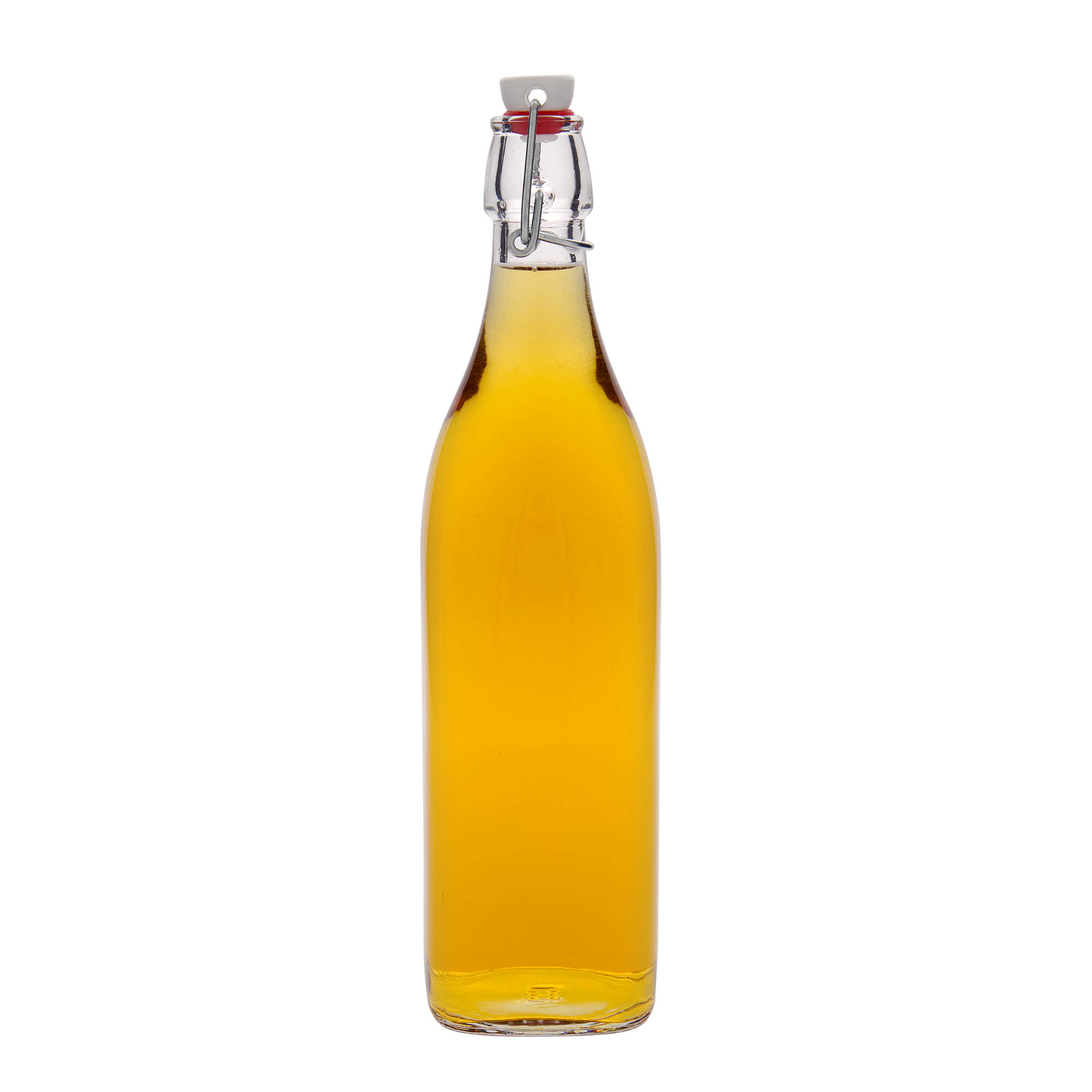 1.000 ml γυάλινο μπουκάλι 'Swing, τετράγωνο, στόμιο: κλείσιμο με μανταλάκι