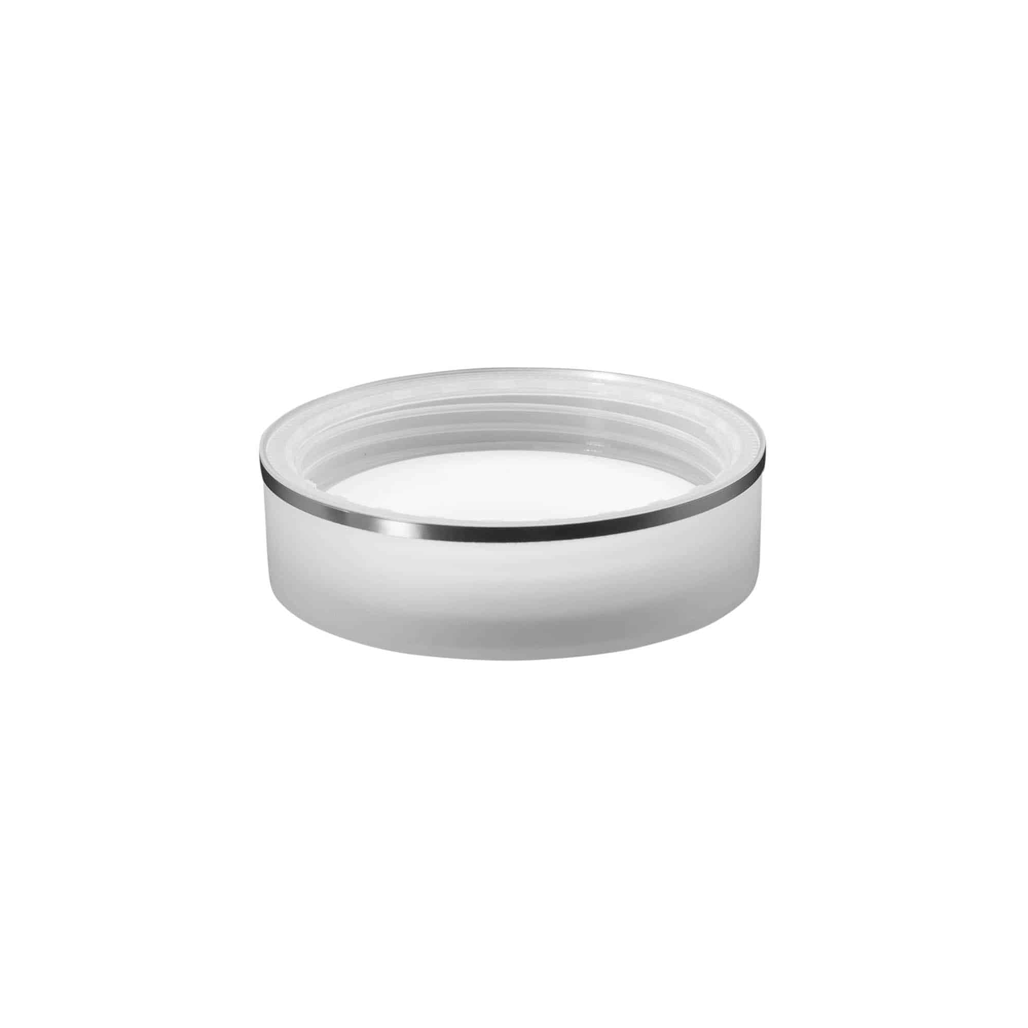 Βιδωτό πώμα 'Clear/Platin Edition', πλαστικό PP, λευκό, για στόμιο: 70/2P