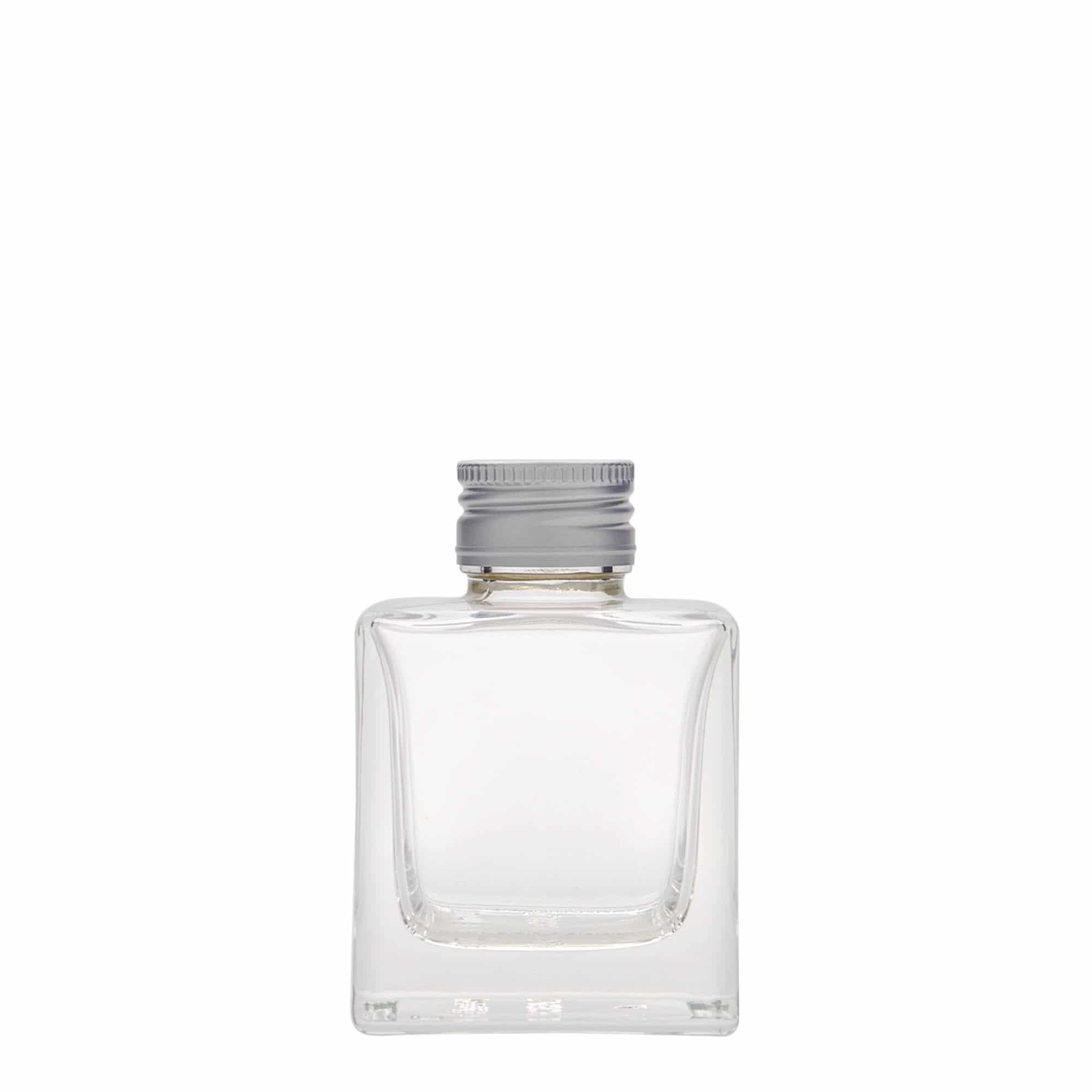 100 ml γυάλινο μπουκάλι 'Cube', τετράγωνο, στόμιο: PP 28