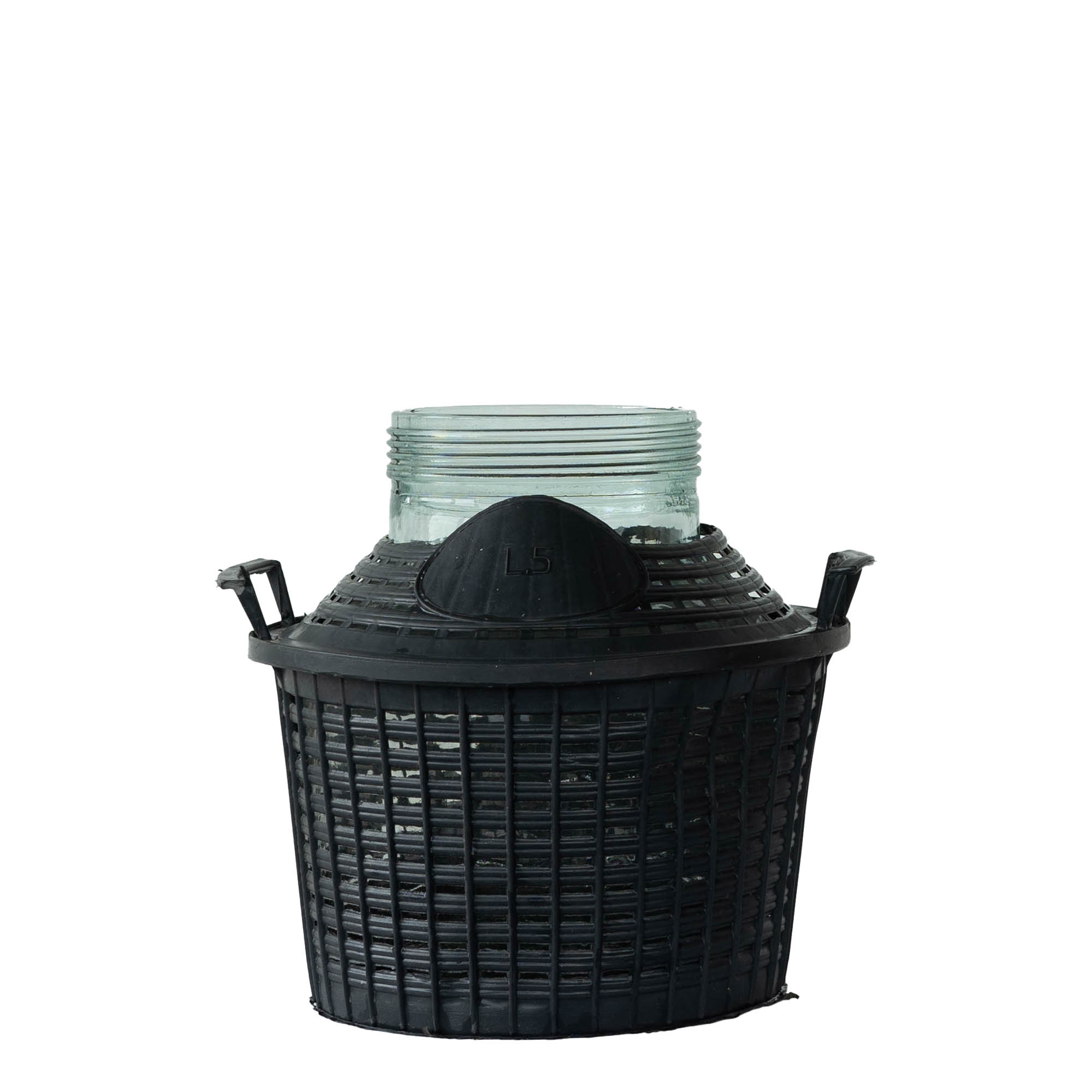 5 l μπουκάλι με φαρδύ στόμιο, γυάλινο, στόμιο: βιδωτό κλείσιμο