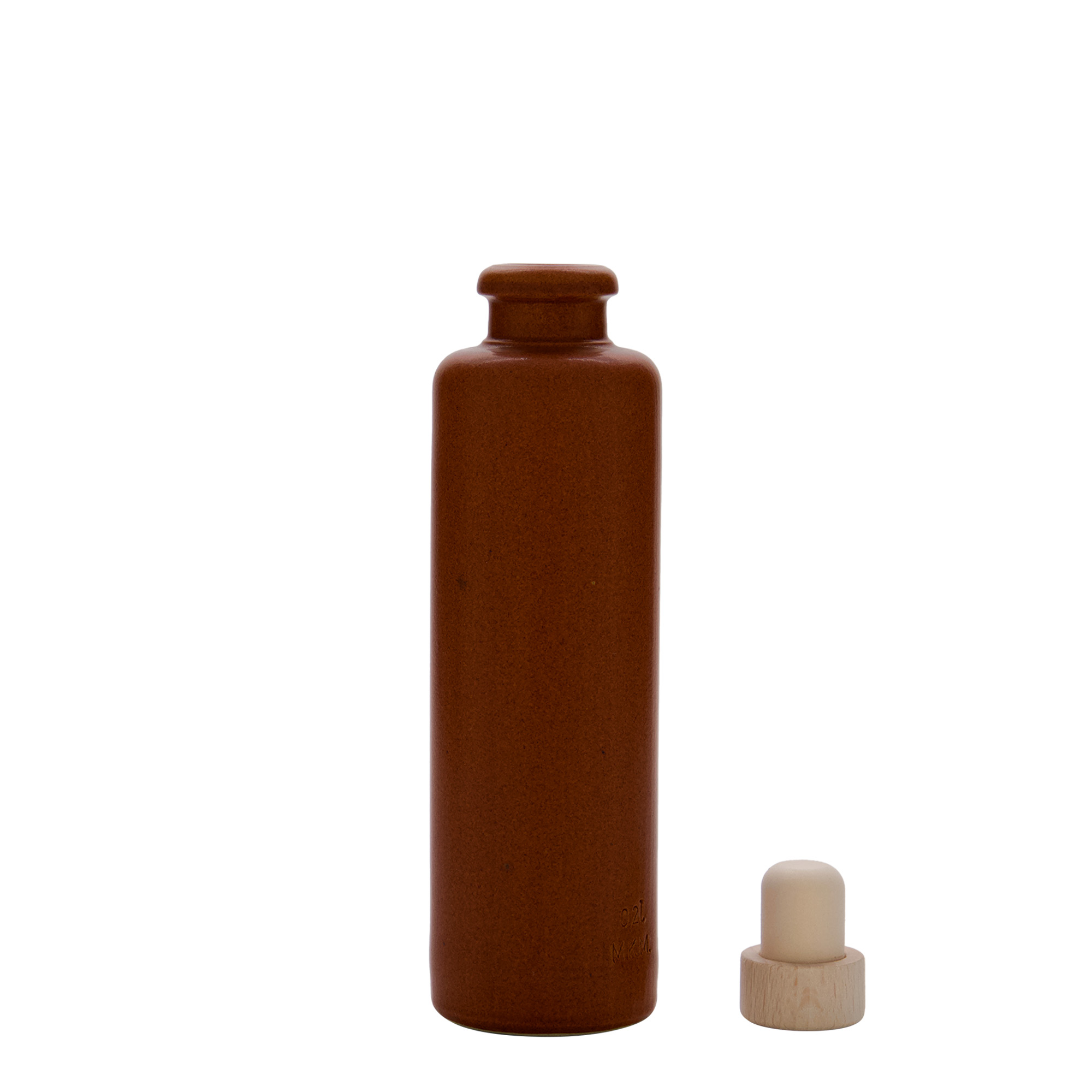 200 ml δοχείο από πήλινο αγγείο, κεραμικό, κόκκινο-καφέ, στόμιο: φελλός