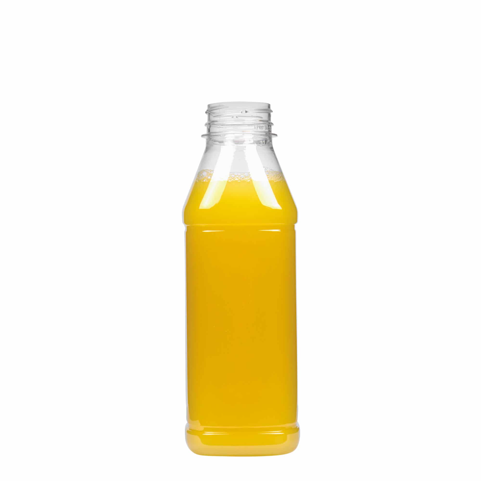 500 ml PET-μπουκάλι 'Milk and Juice Carré', τετράγωνο, πλαστικό, στόμιο: 38 mm