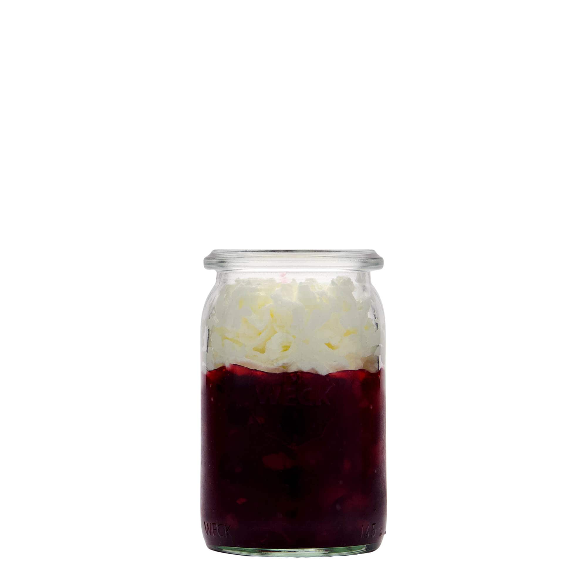 145 ml γυάλινο δοχείο WECK-κυλινδρικό, άνοιγμα: στρογγυλή άκρη