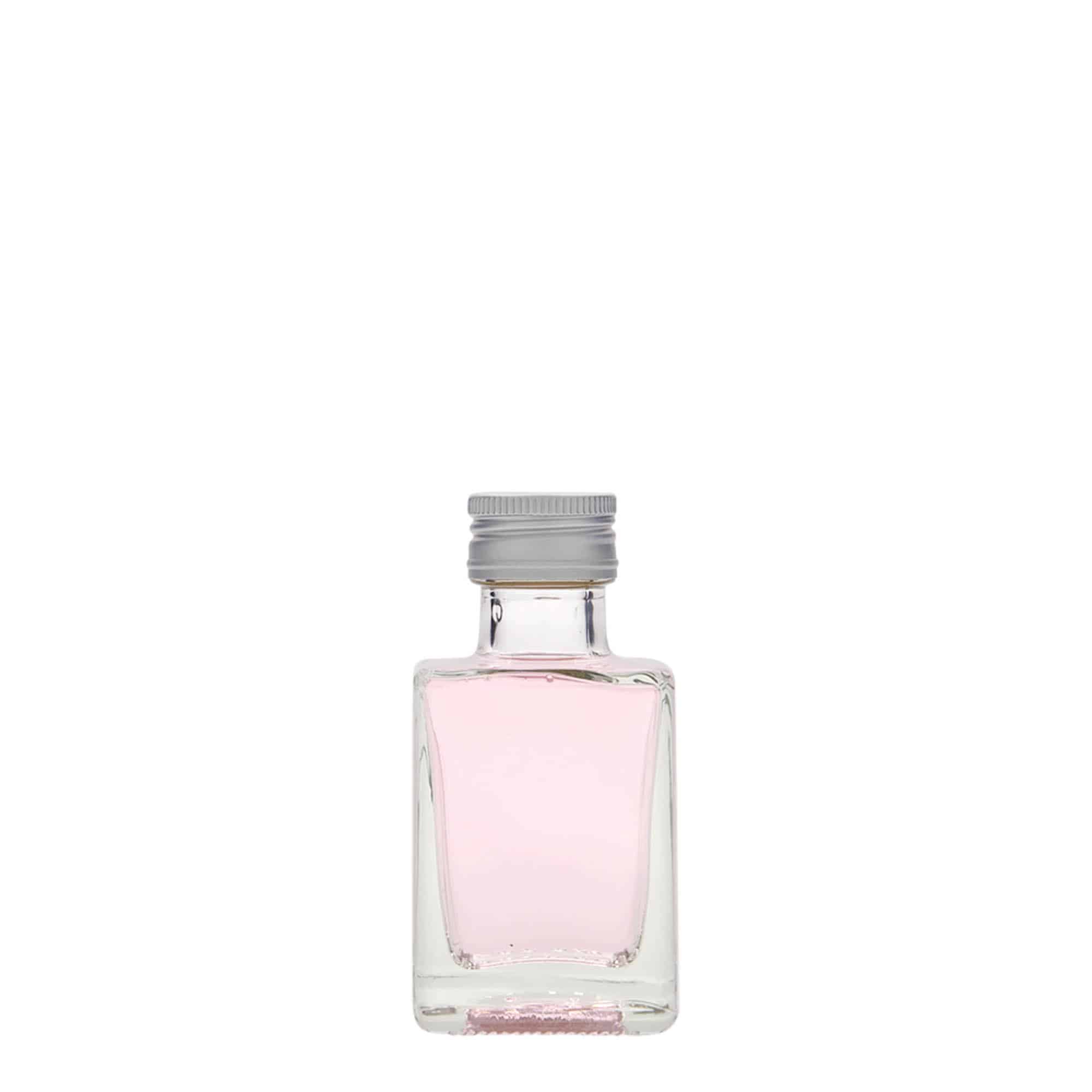 50 ml γυάλινο μπουκάλι 'Cube', τετράγωνο, στόμιο: PP 24