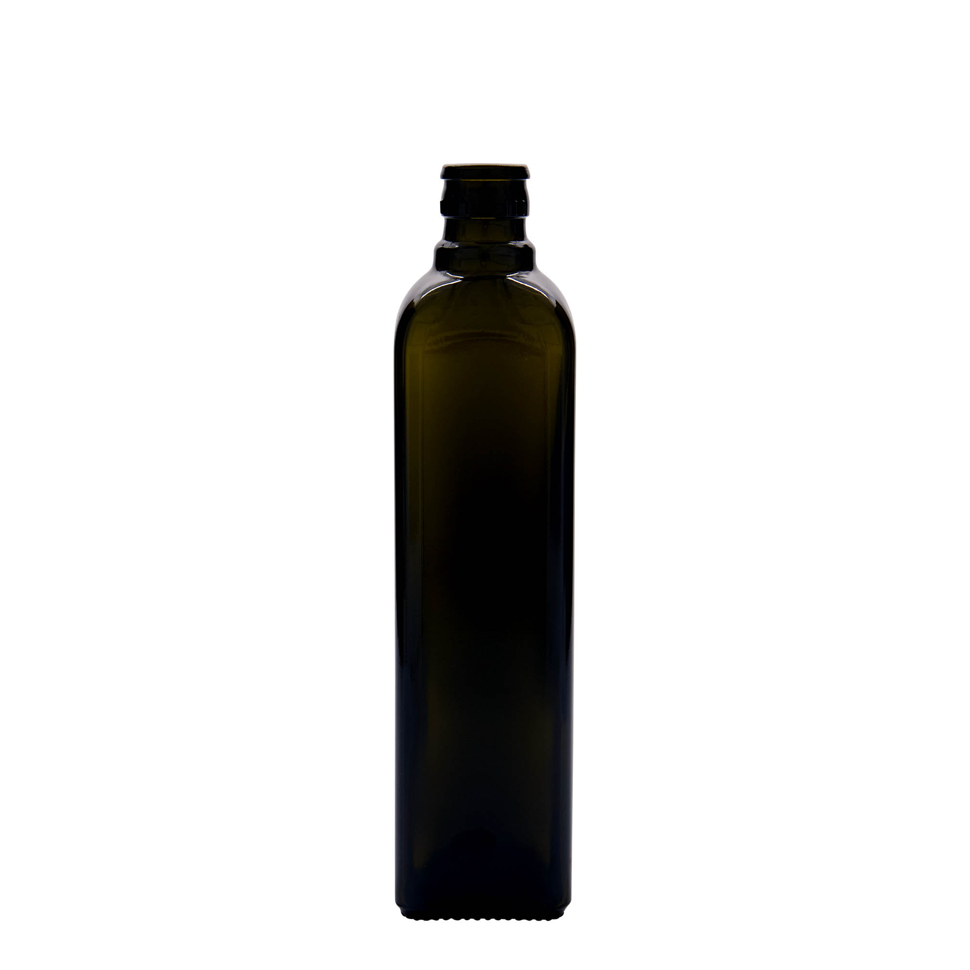 500 ml μπουκάλι ξυδιού/λαδιού 'Quadra', γυάλινο, τετράγωνο, παλαιωμένο πράσινο, στόμιο: DOP