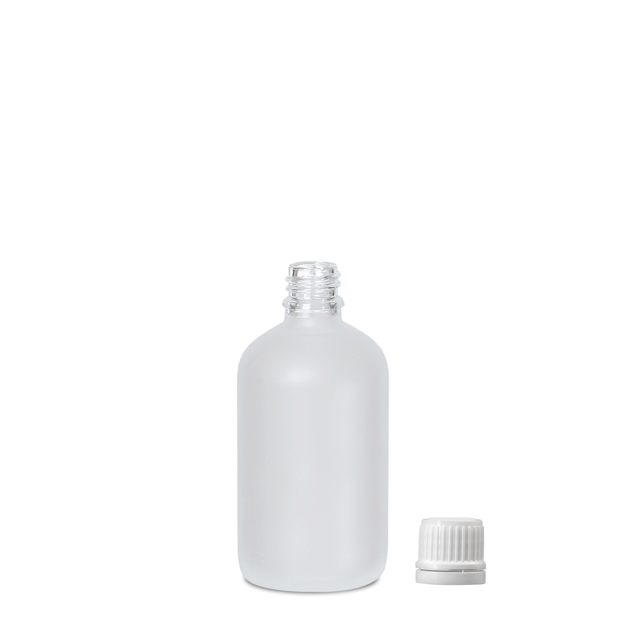 100 ml φαρμακευτικό μπουκάλι, γυαλί, καφέ ματ, στόμιο: DIN 18