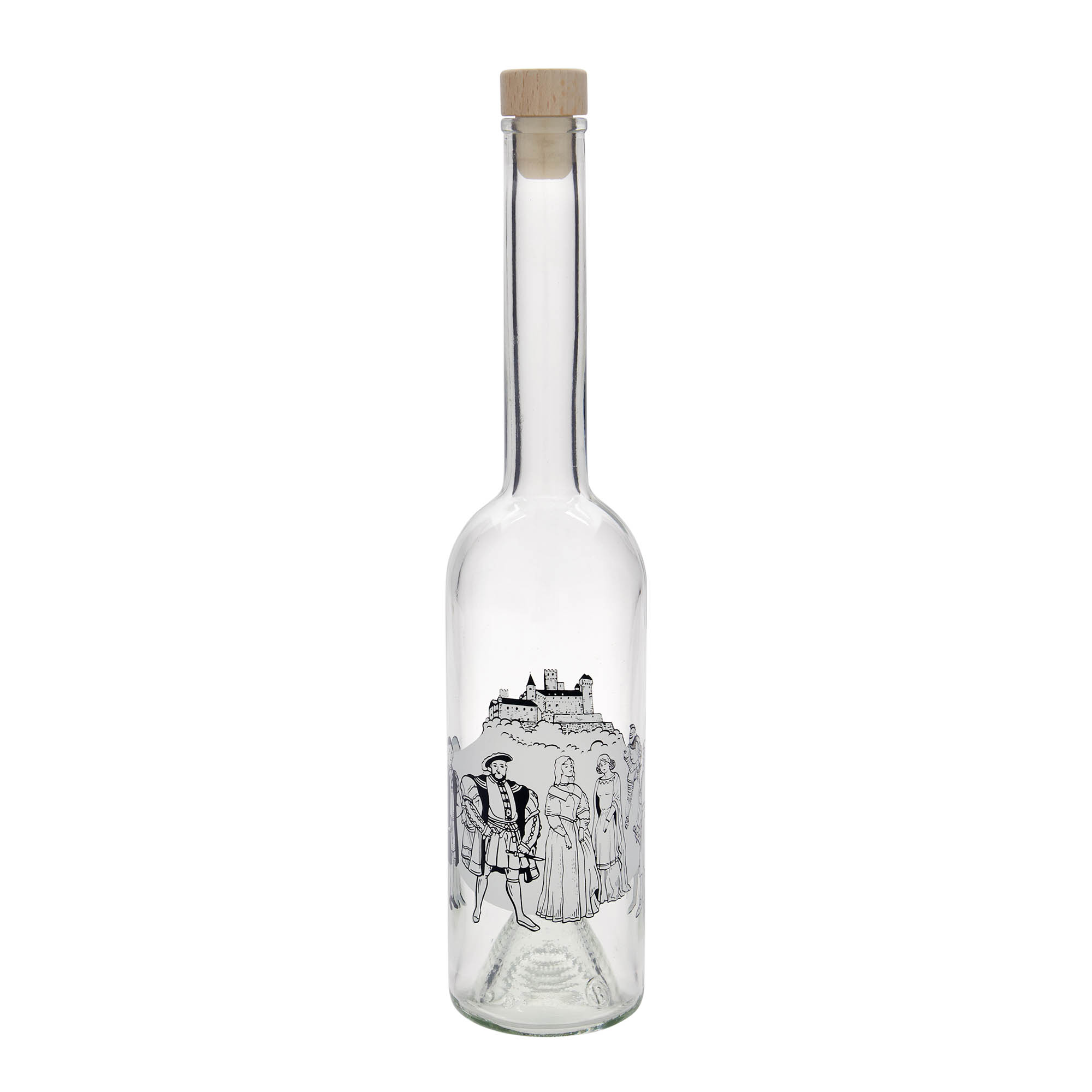 500 ml γυάλινο μπουκάλι 'Όπερα', θέμα: Μεσαίωνας, στόμιο: φελλός