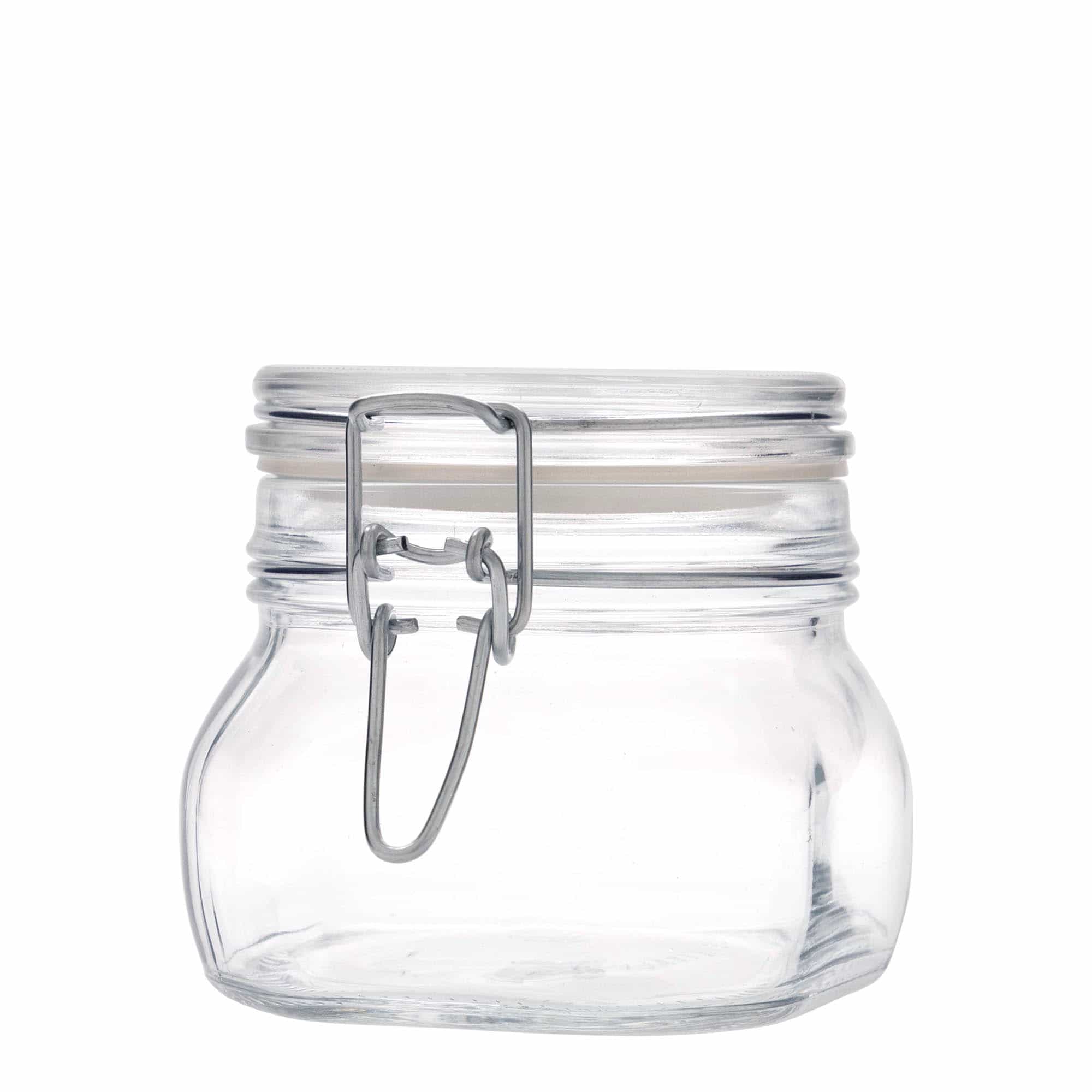 Βάζο με καπάκι με κλιπ 'Fido' 500 ml, τετράγωνο, στόμιο: καπάκι με κλιπ