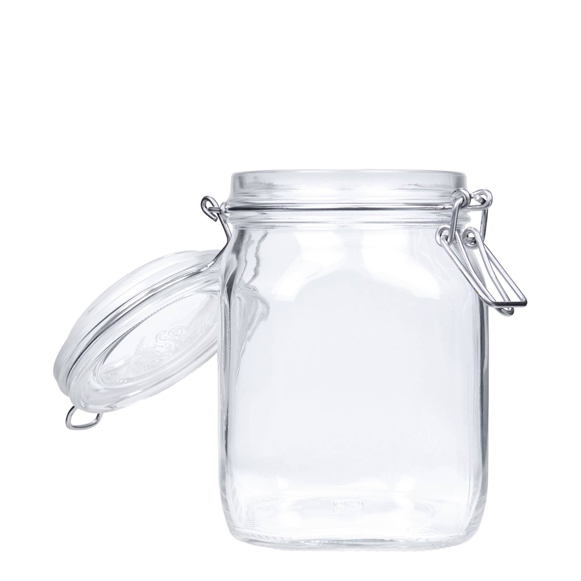 1.000 ml βάζο με σύρμα κλεισίματος 'Fido', τετράγωνο, στόμιο: κλείσιμο με σύρμα
