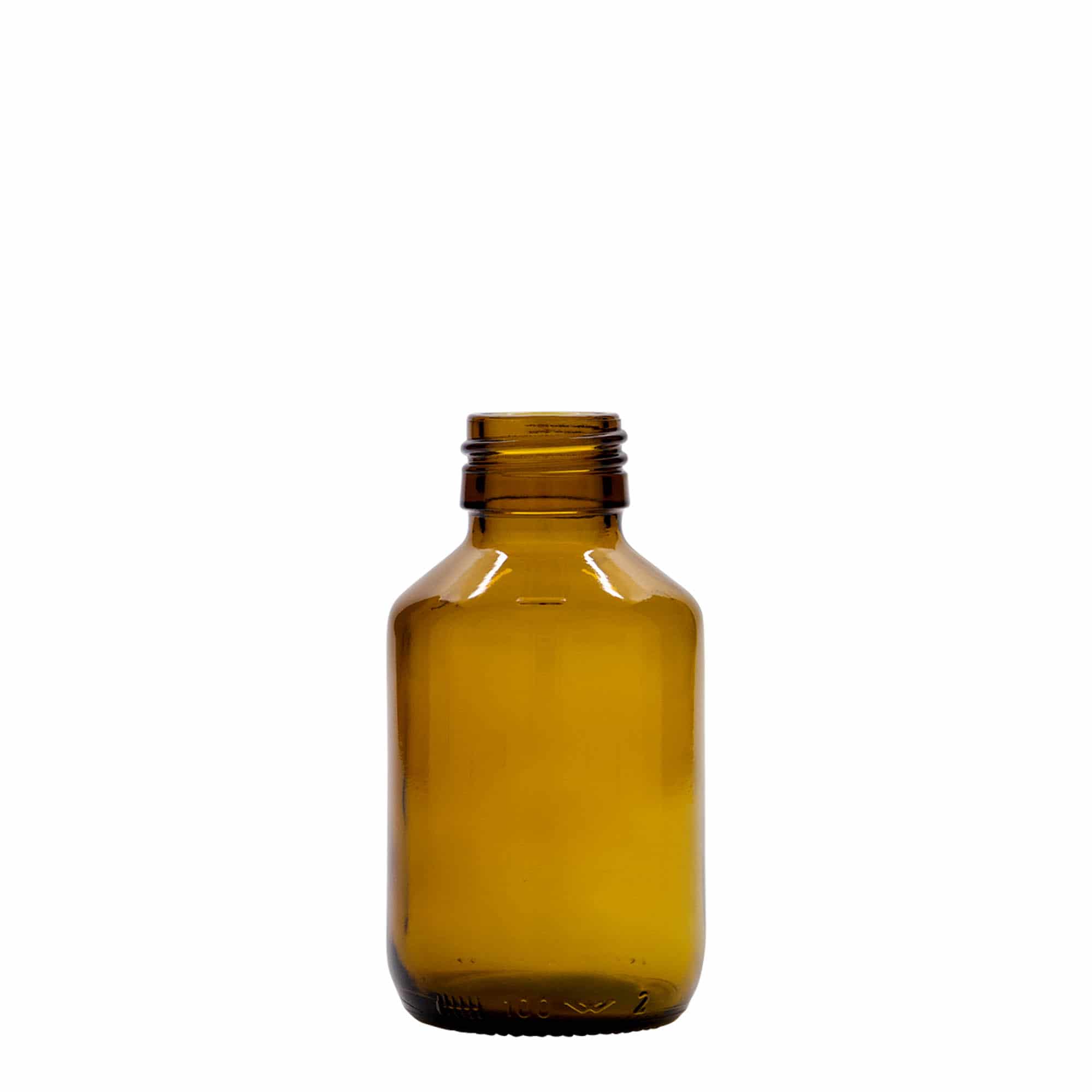 100 ml ιατρικό μπουκάλι, καφέ, γυαλί, στόμιο: PP 28 100 ml ιατρικό μπουκάλι, καφέ, γυαλί, στόμιο: PP 28