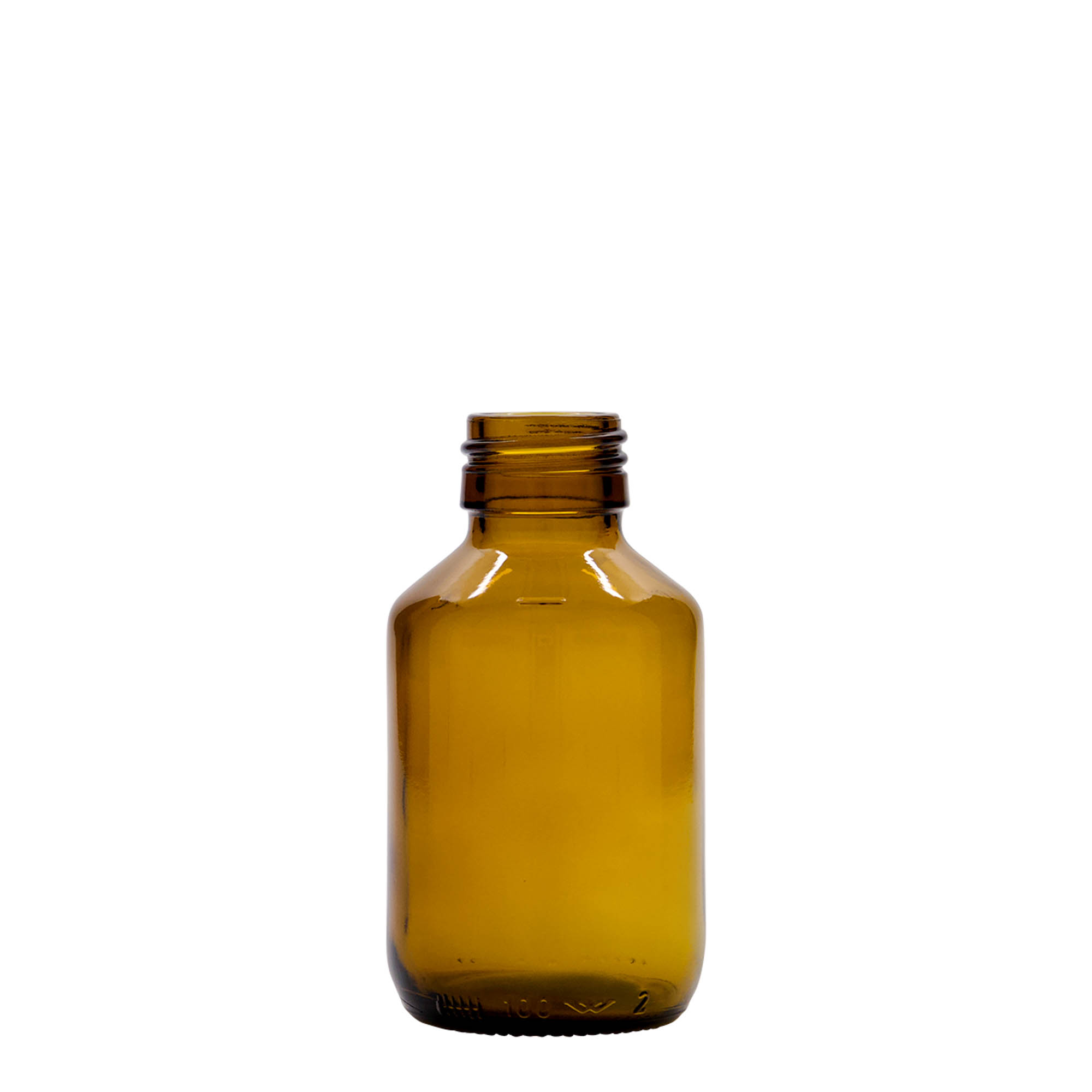 100 ml ιατρικό μπουκάλι, καφέ, γυαλί, στόμιο: PP 28