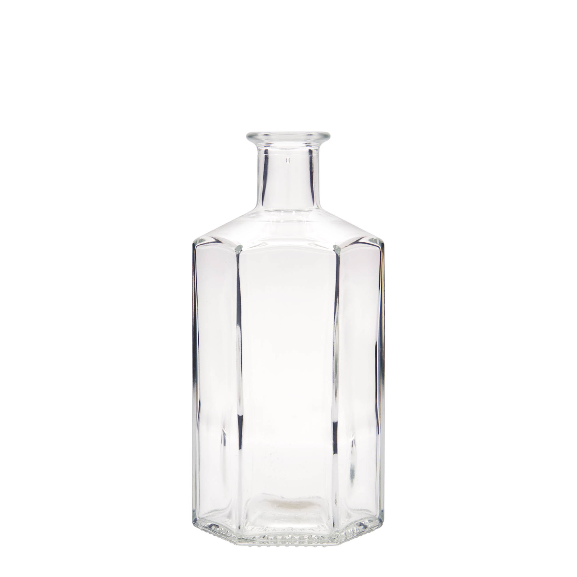 500 ml γυάλινο μπουκάλι φαρμακοποιού 'Jimmy', εξαγωνικό, στόμιο: φελλός