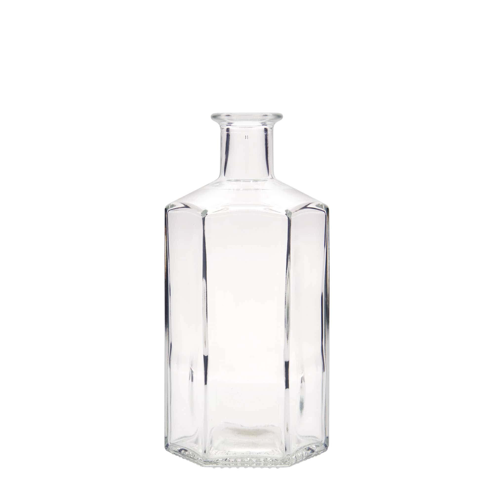 500 ml γυάλινο μπουκάλι φαρμακοποιού 'Jimmy', εξαγωνικό, στόμιο: φελλός