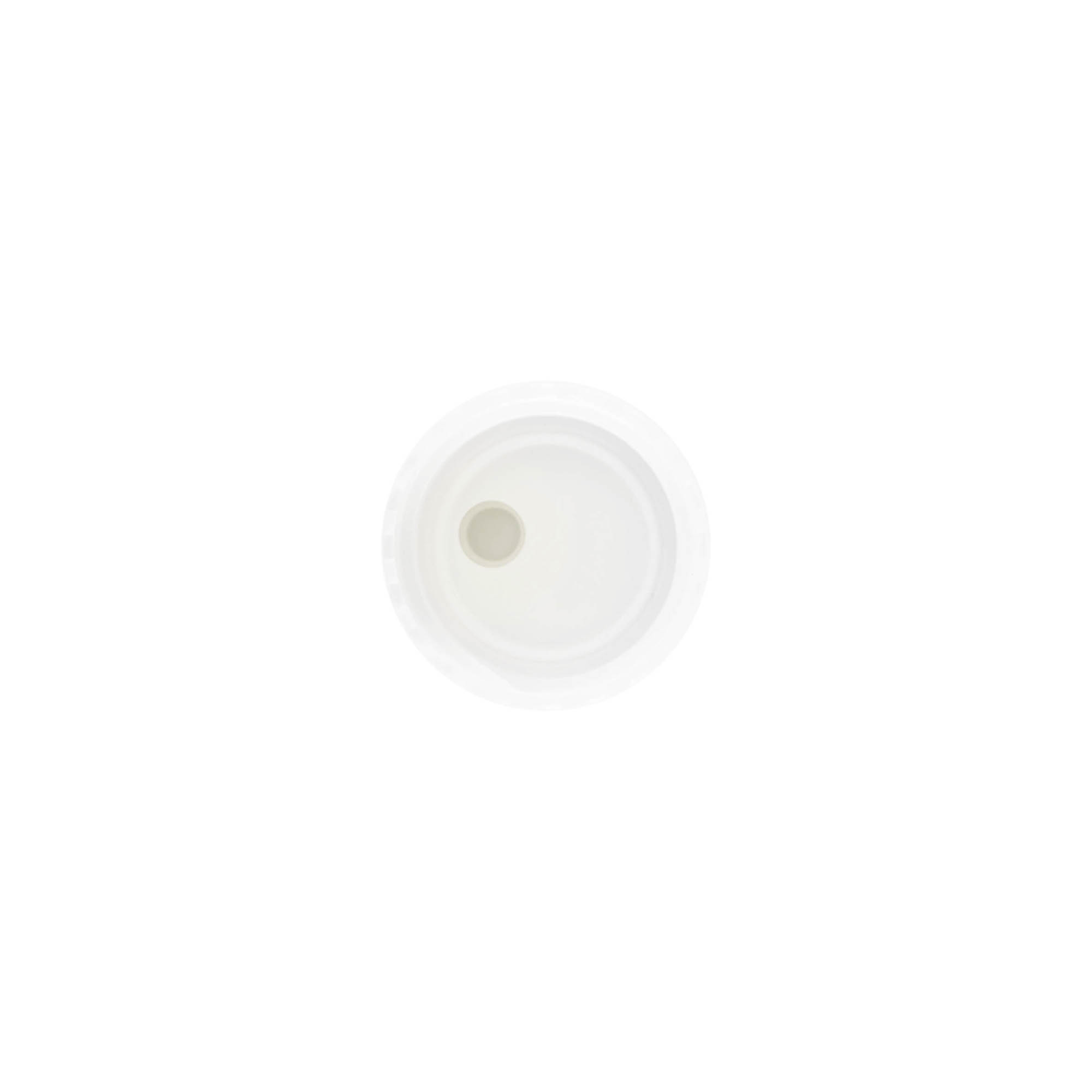 Κάλυμμα με βιδωτό κλείσιμο Disc Top, πλαστικό PP, λευκό, για άνοιγμα: 24/410