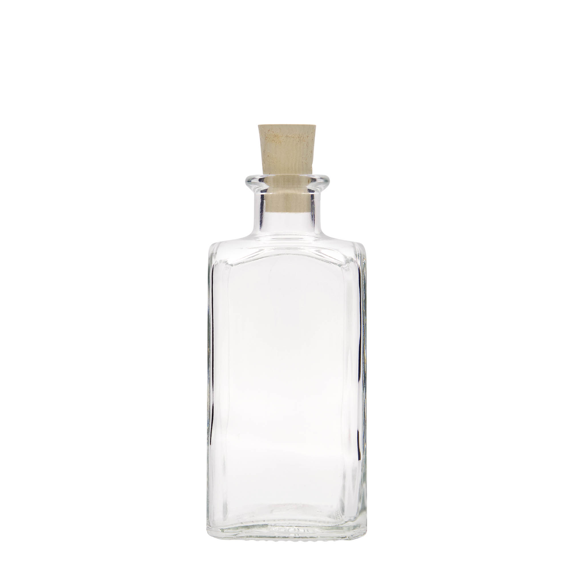 250 ml γυάλινο μπουκάλι Apotheker Carré, τετράγωνο, στόμιο: φελλός